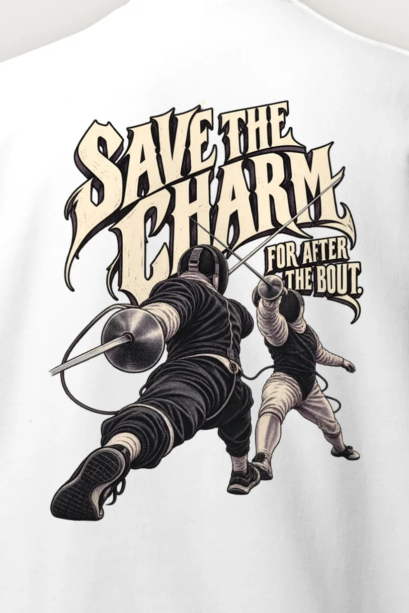 "Save the Charm" Heavy Blend Unisex Crewneck Sweatshirt - the graphic up close