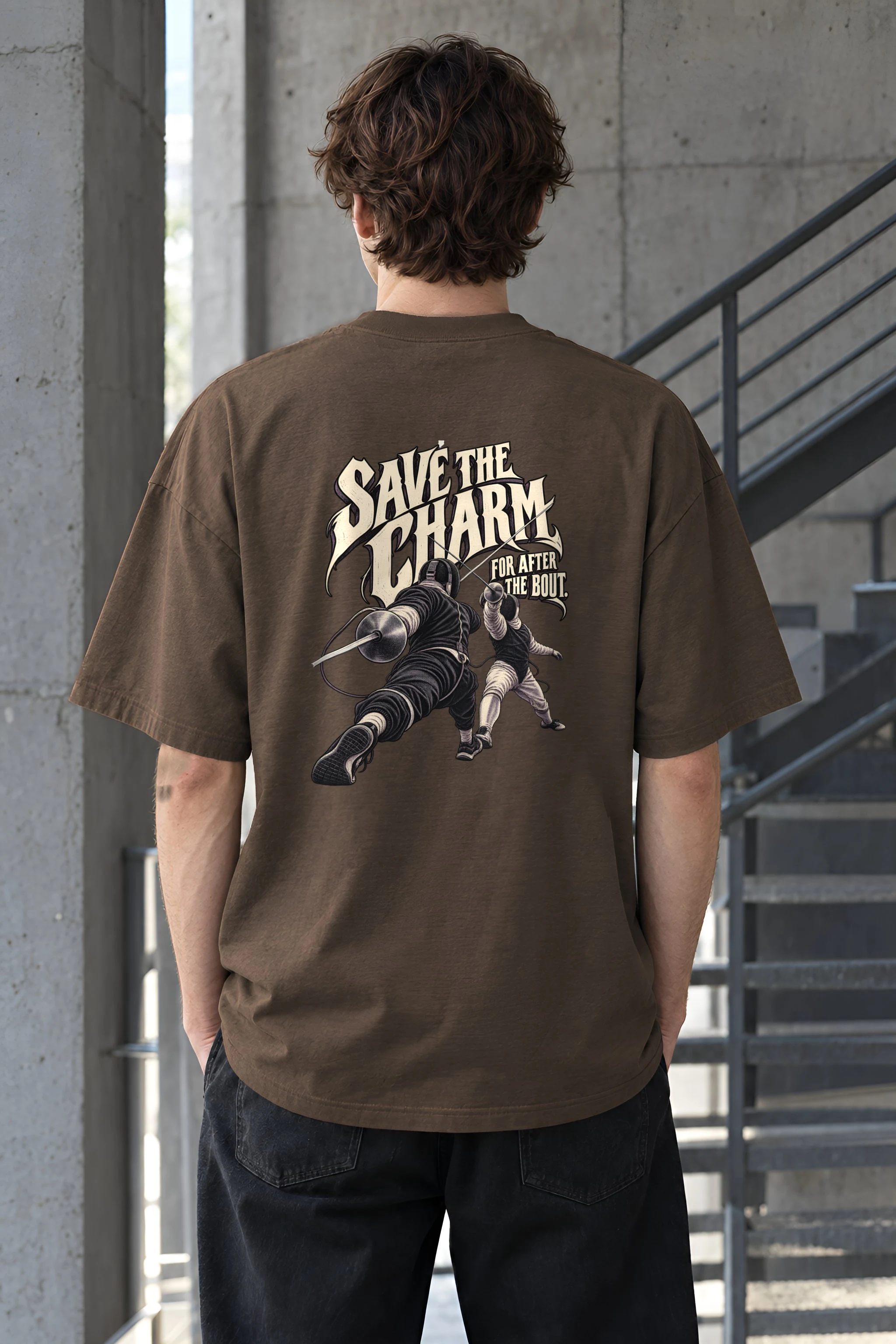 "Save the Charm" Men's Oversized Heavyweight Crewneck T-Shirt