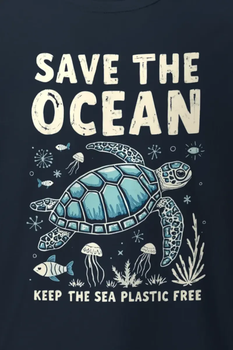 "Save The Ocean" Heavyweight Unisex Crewneck T-shirt