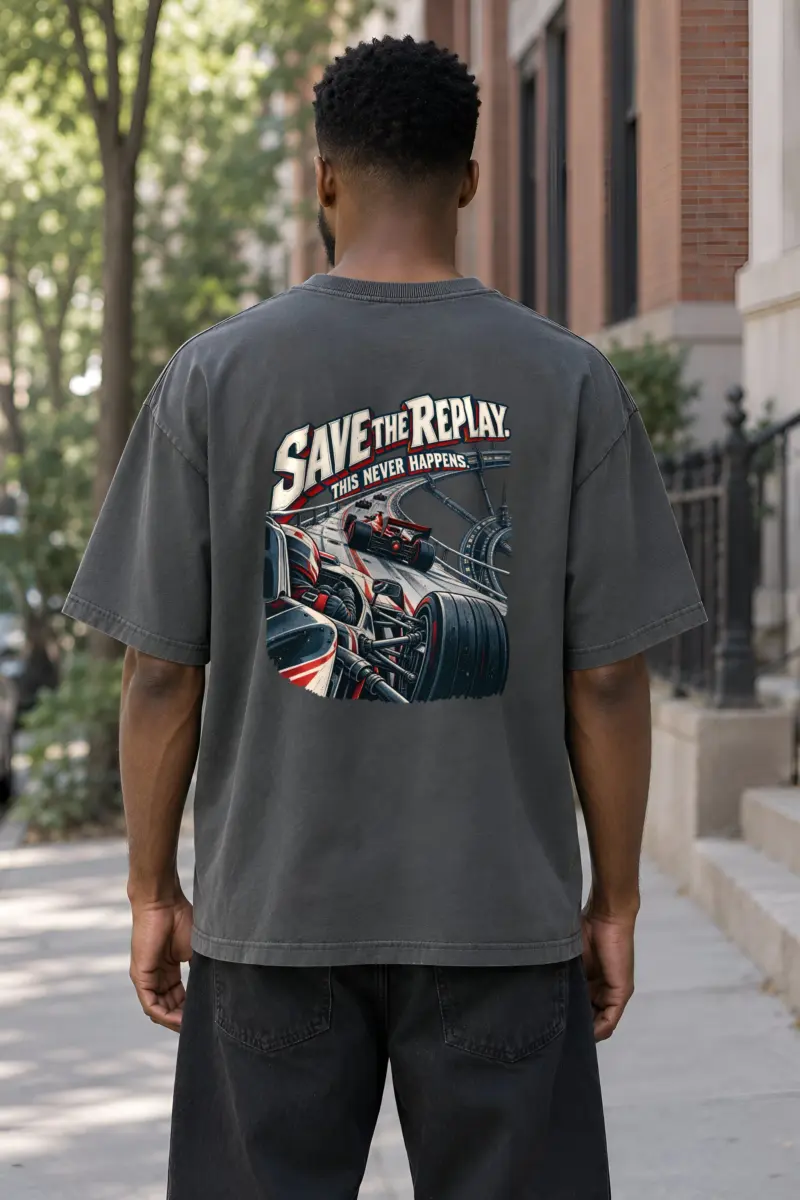 "Save The Replay" Unisex Oversized Heavyweight Crewneck T-Shirt