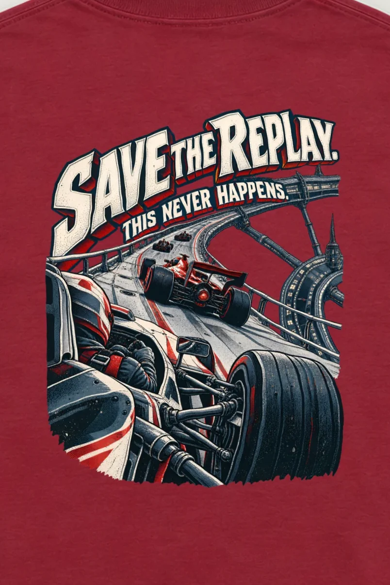 "Save The Replay" Unisex Longsleeve T-shirt - the graphic up close