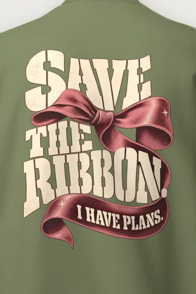 "Save The Ribbon" Heavy Blend Unisex Crewneck Sweatshirt - the graphic up close