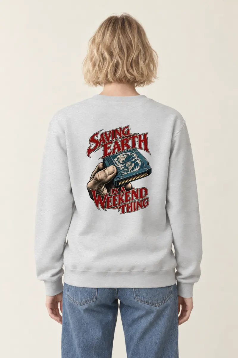 "Saving Earth Is a Weekend Thing" Heavy Blend Unisex Crewneck Sweatshirt