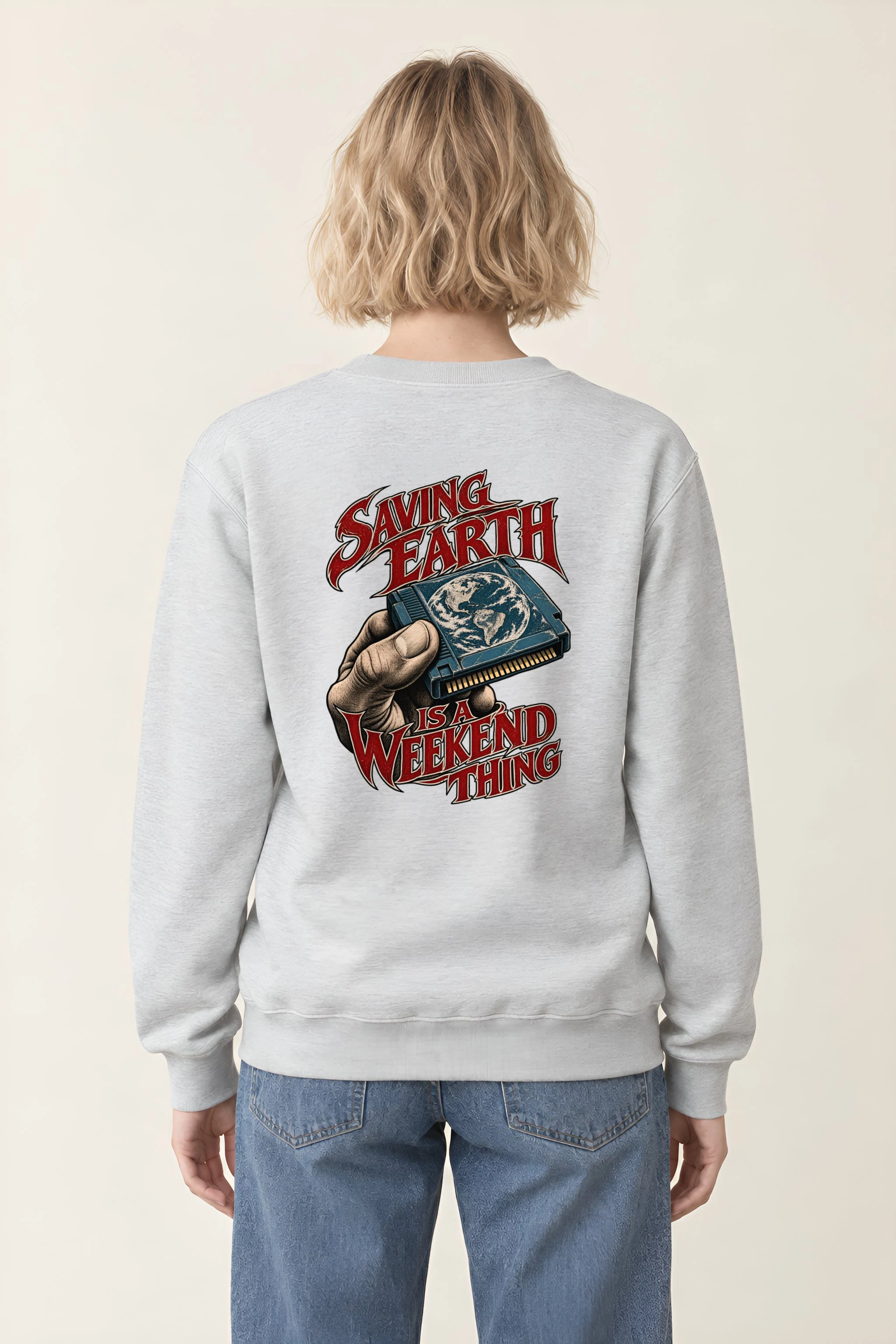 "Saving Earth Is a Weekend Thing" Heavy Blend Unisex Crewneck Sweatshirt