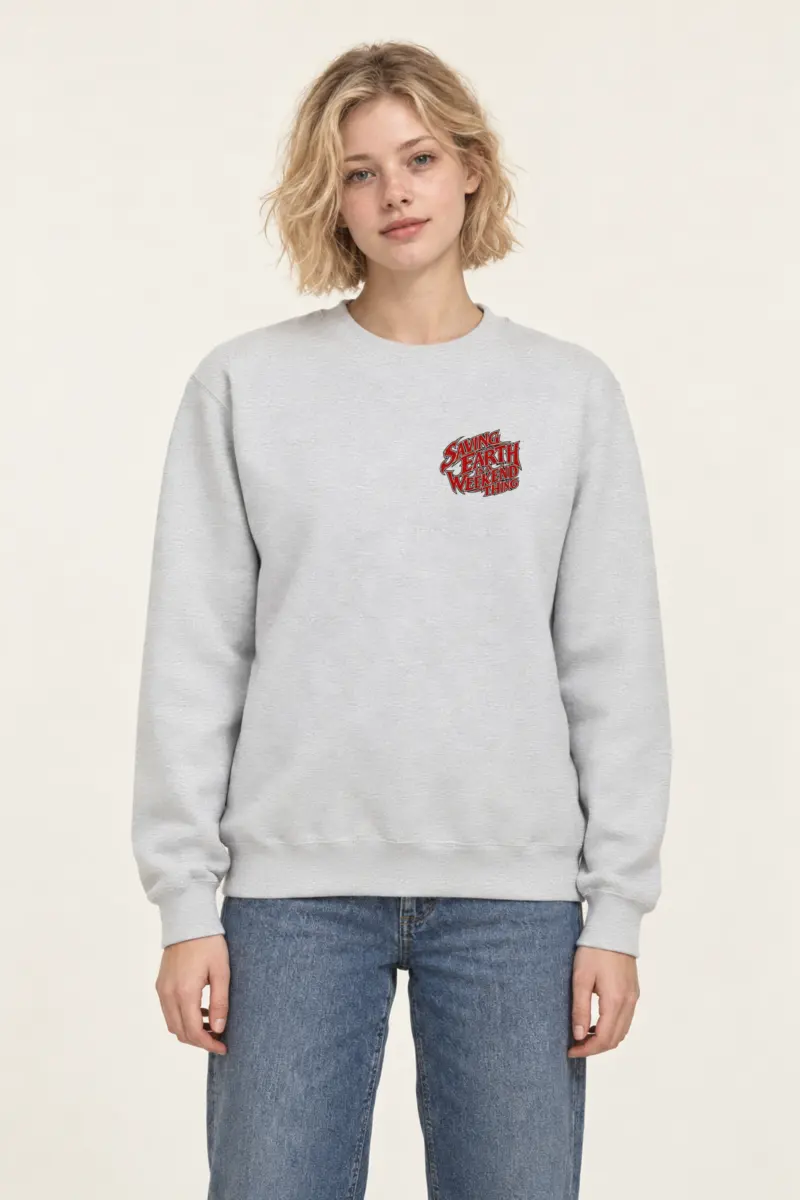 "Saving Earth Is a Weekend Thing" Heavy Blend Unisex Crewneck Sweatshirt
