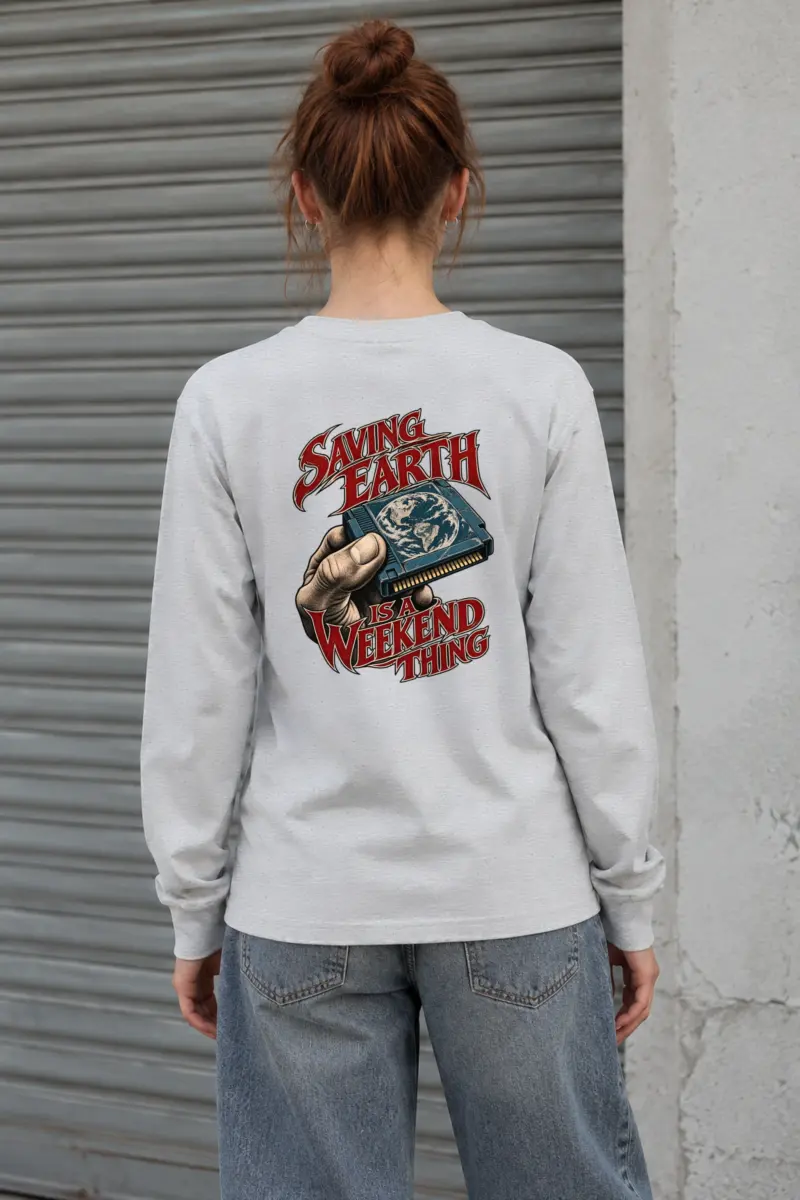 "Saving Earth Is a Weekend Thing" Unisex Longsleeve T-shirt
