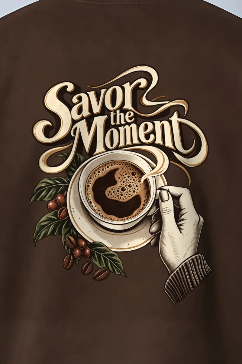 "Savor the Moment" 1 Crewneck Sweatshirt - the graphic up close