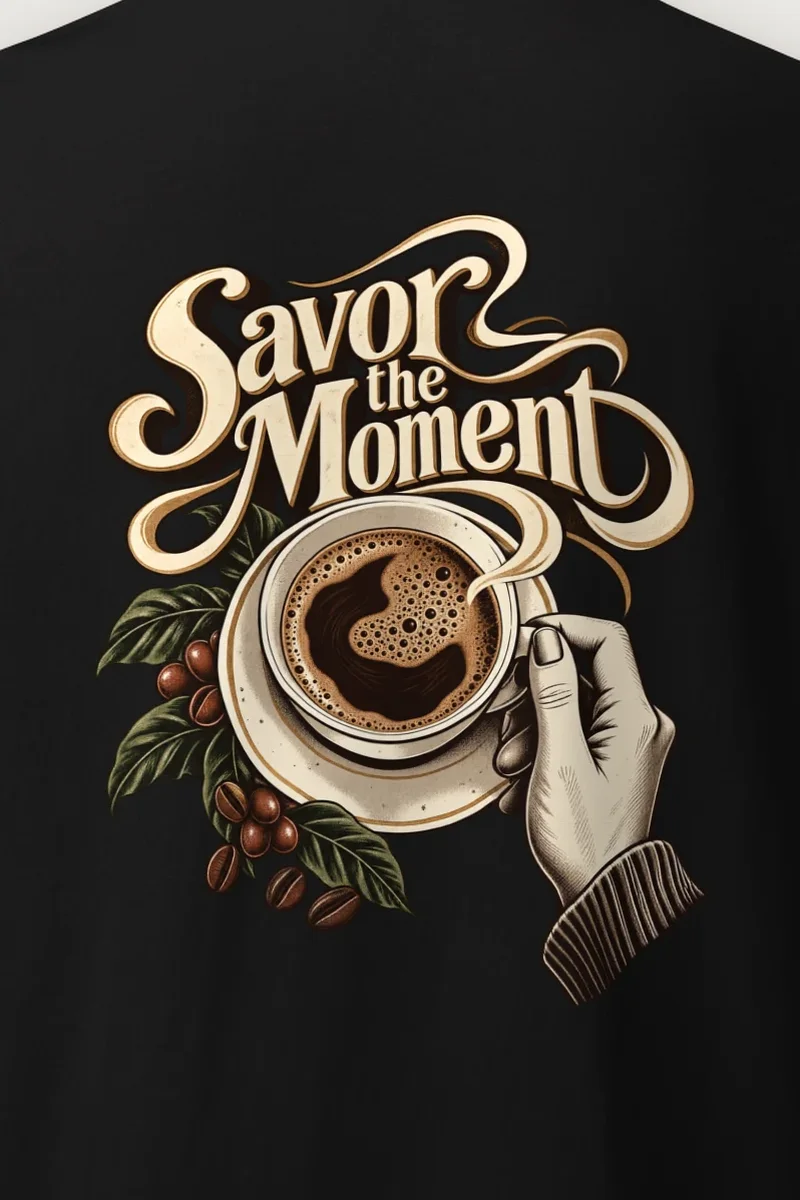 "Savor The Moment" Heavyweight Unisex Crewneck T-shirt
