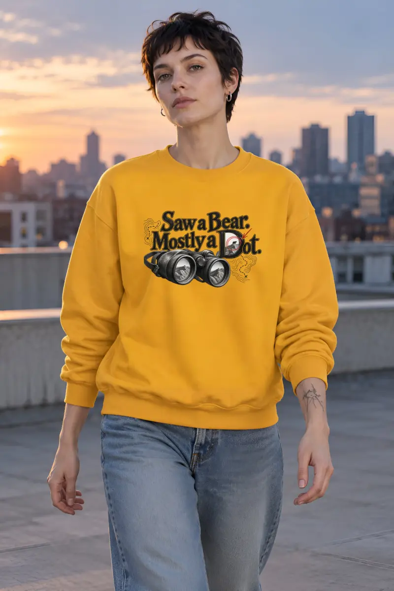 “Saw a Bear. Mostly a Dot.” Heavy Blend Unisex Crewneck Sweatshirt