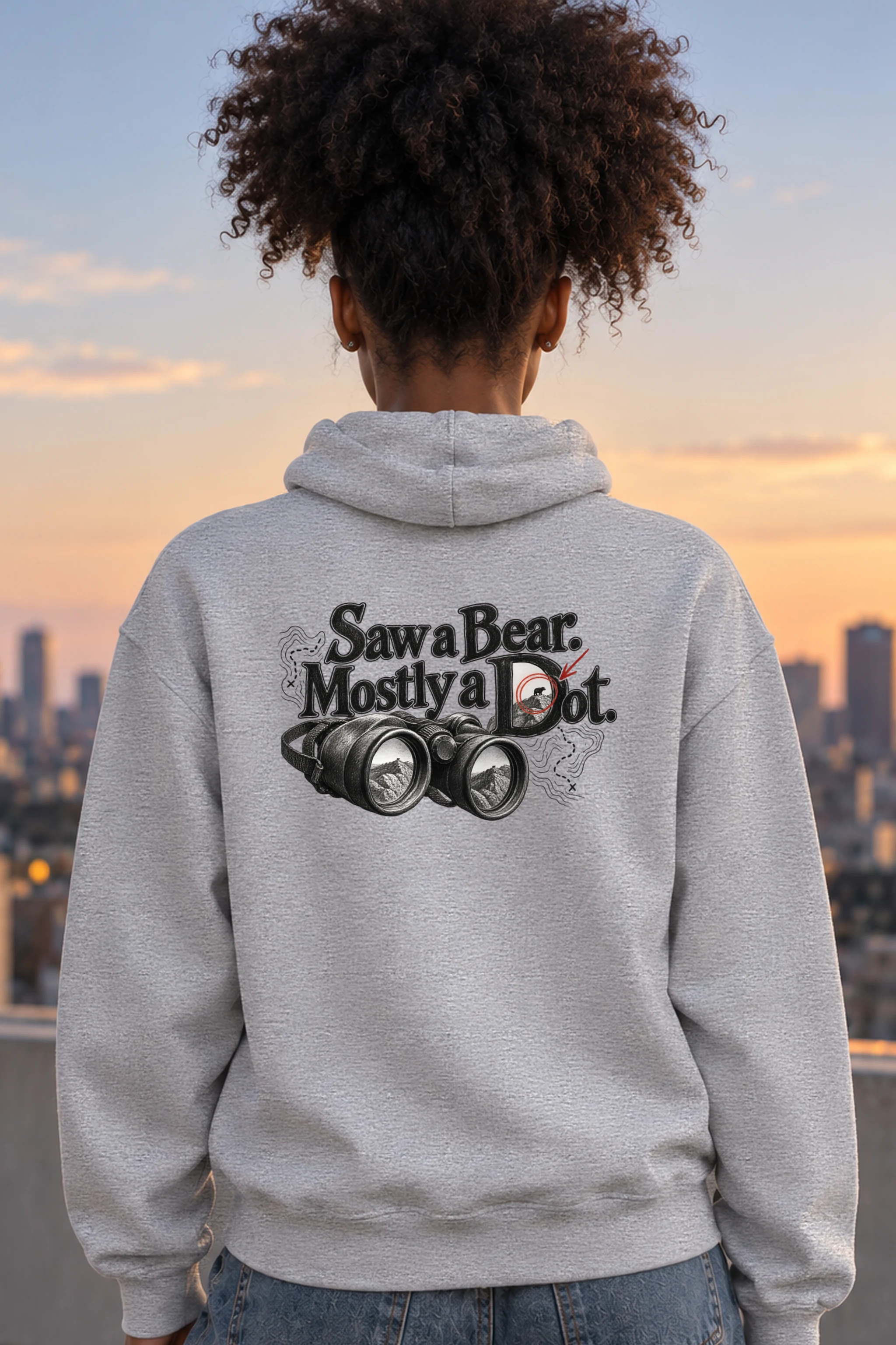 "Saw a Bear. Mostly a Dot." Heavy Blend Unisex Pullover Hoodie