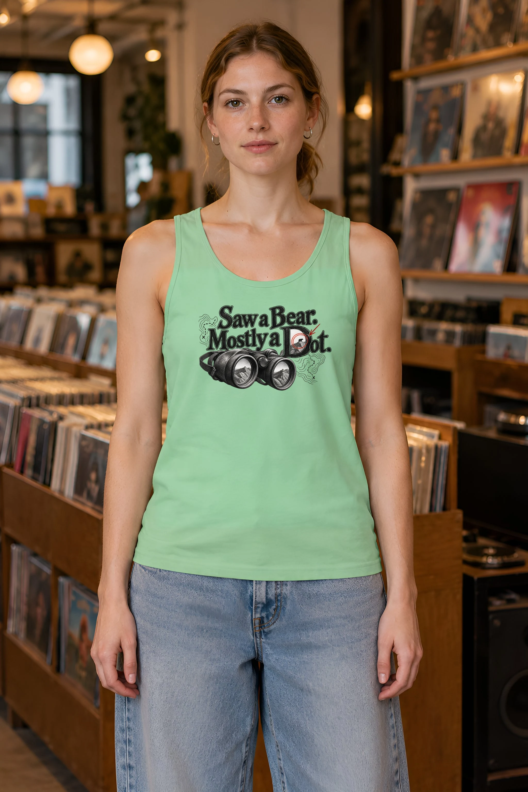 "Saw a Bear Mostly a Dot" Unisex Jersey Tank
