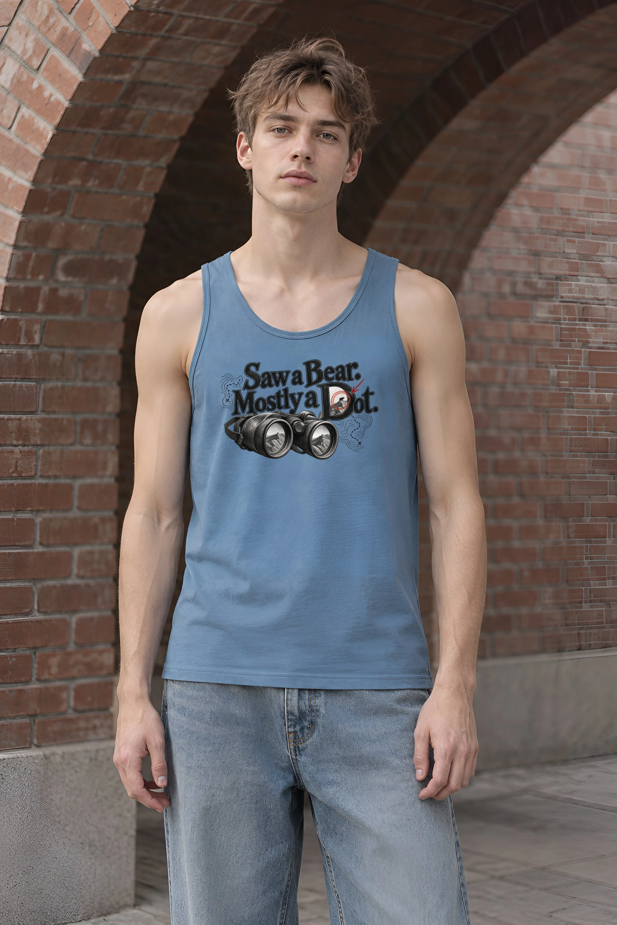 "Saw a Bear Mostly a Dot" Unisex Jersey Tank