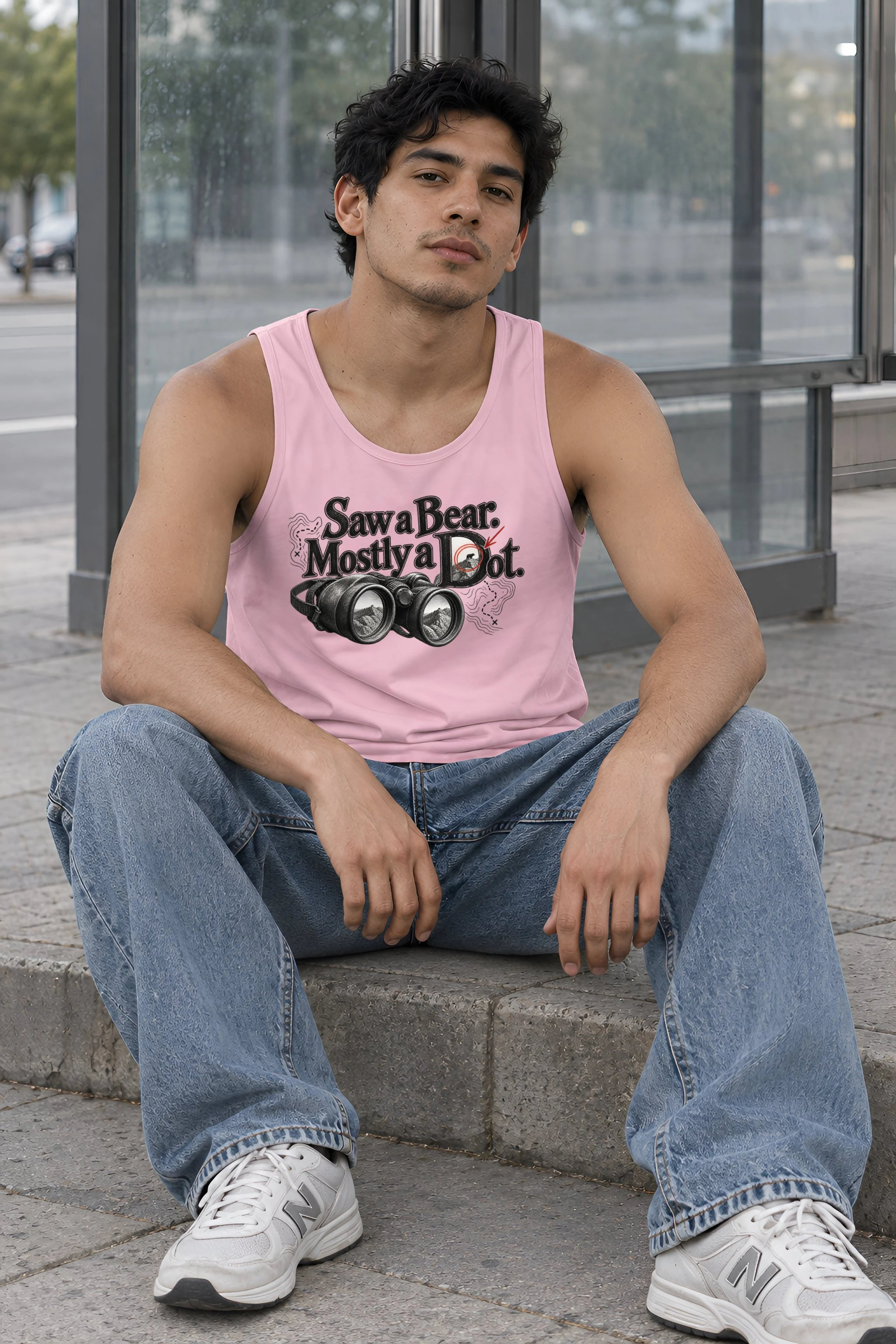 "Saw a Bear Mostly a Dot" Unisex Jersey Tank