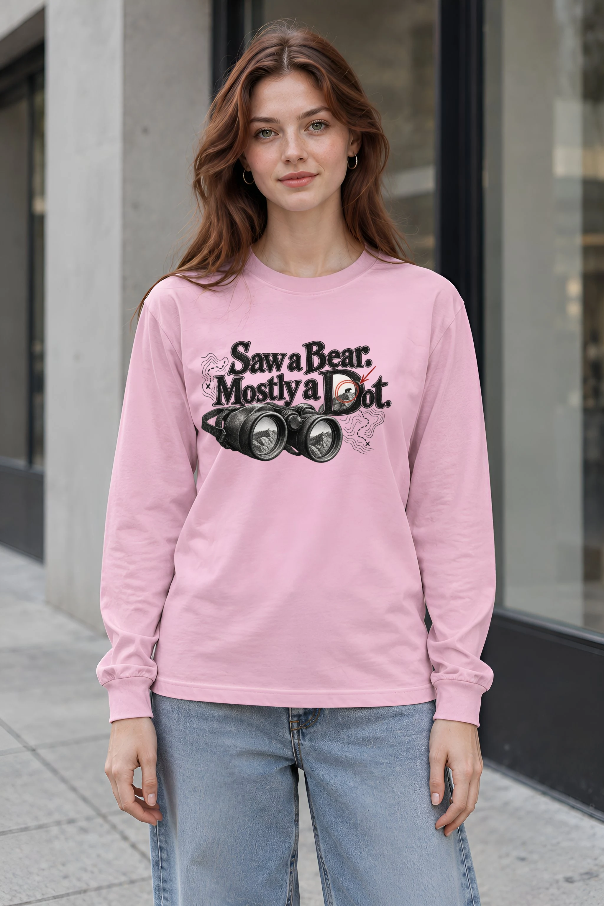 "Saw a Bear. Mostly a Dot." Unisex Longsleeve T-shirt