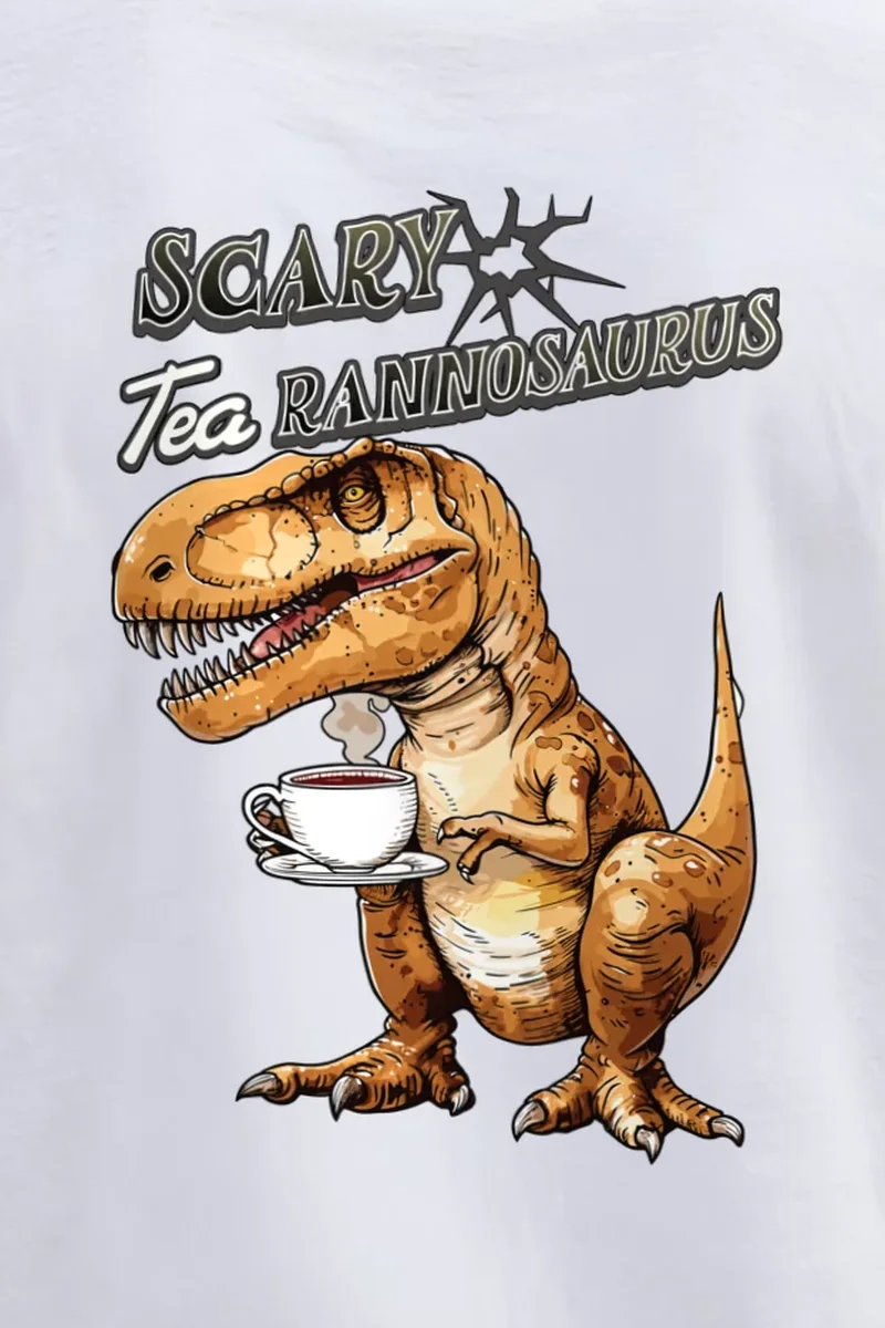 "Scary Tea Rannosaurus" Heavyweight Unisex Crewneck T-shirt