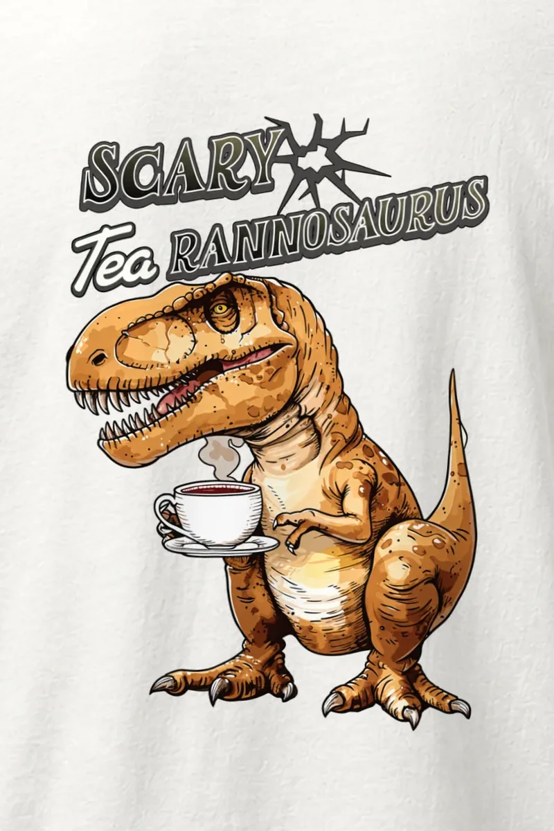 "Scary Tea Rannosaurus" Heavyweight Unisex Crewneck T-shirt