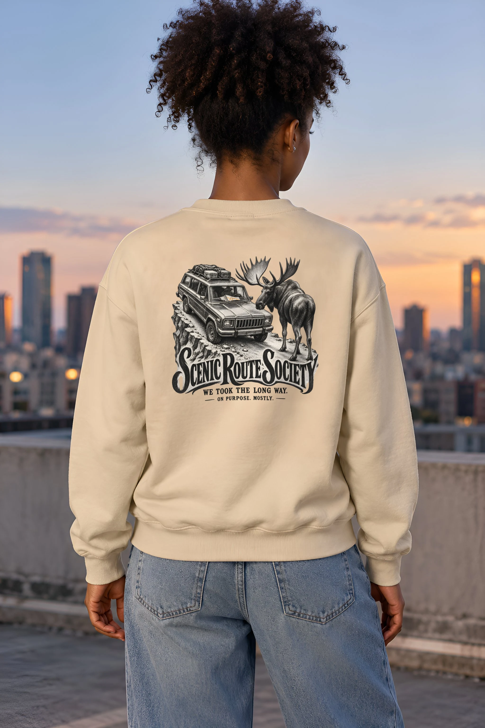 "Scenic Route Society" Heavy Blend Unisex Crewneck Sweatshirt