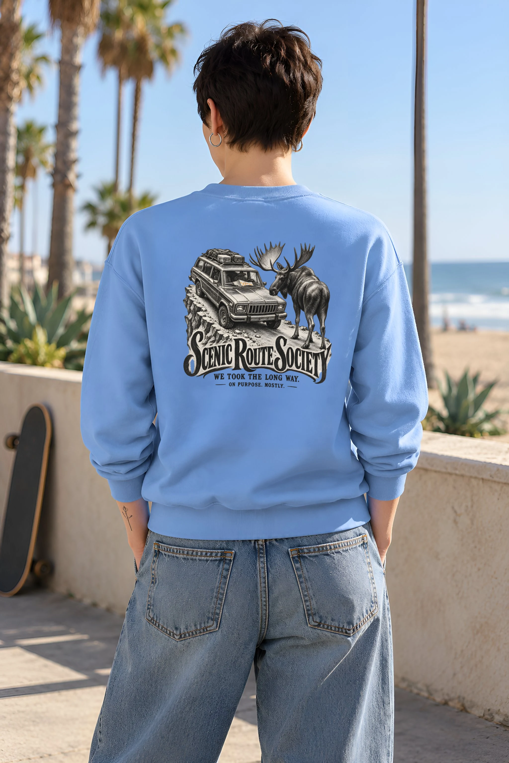 "Scenic Route Society" Heavy Blend Unisex Crewneck Sweatshirt