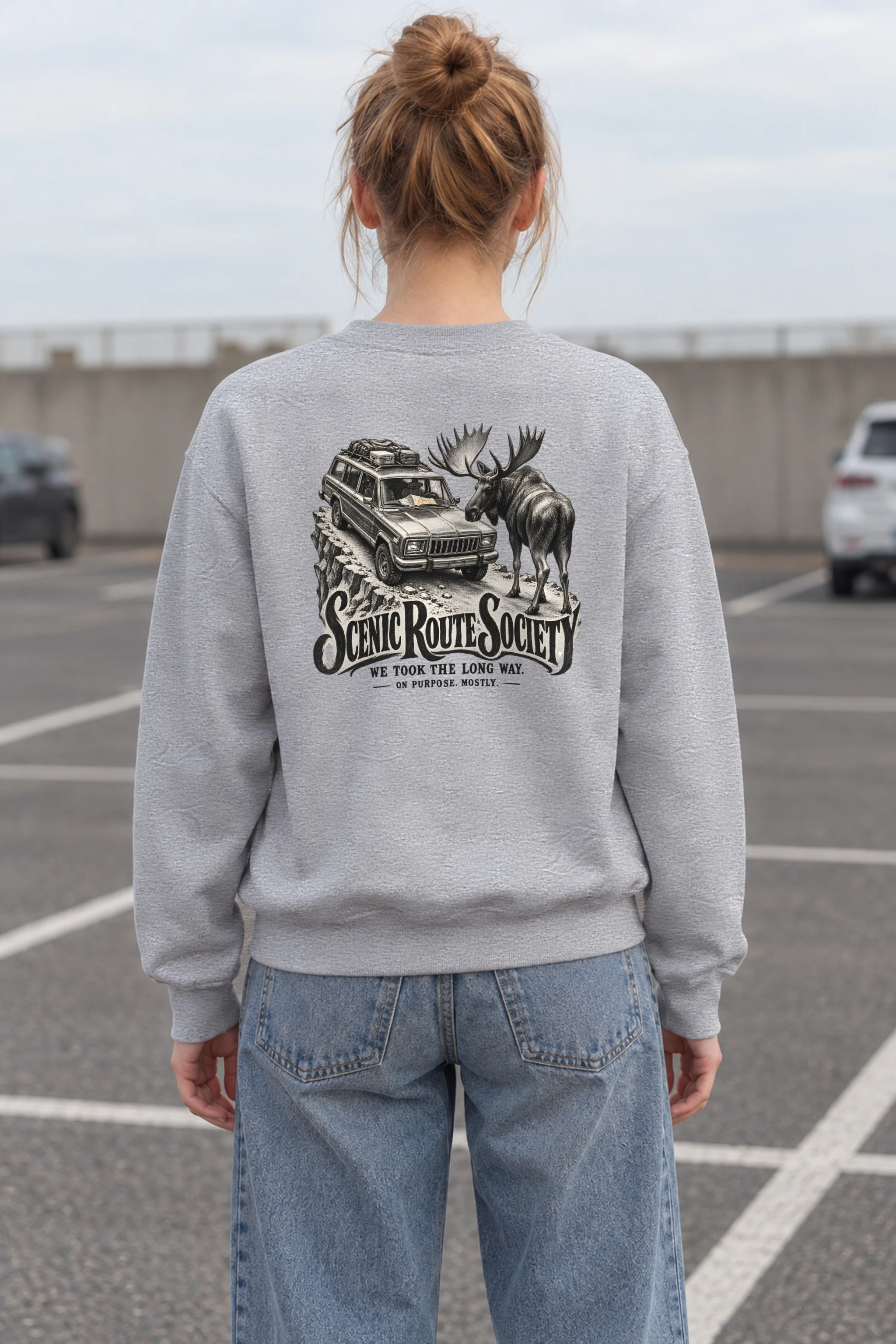 "Scenic Route Society" Heavy Blend Unisex Crewneck Sweatshirt