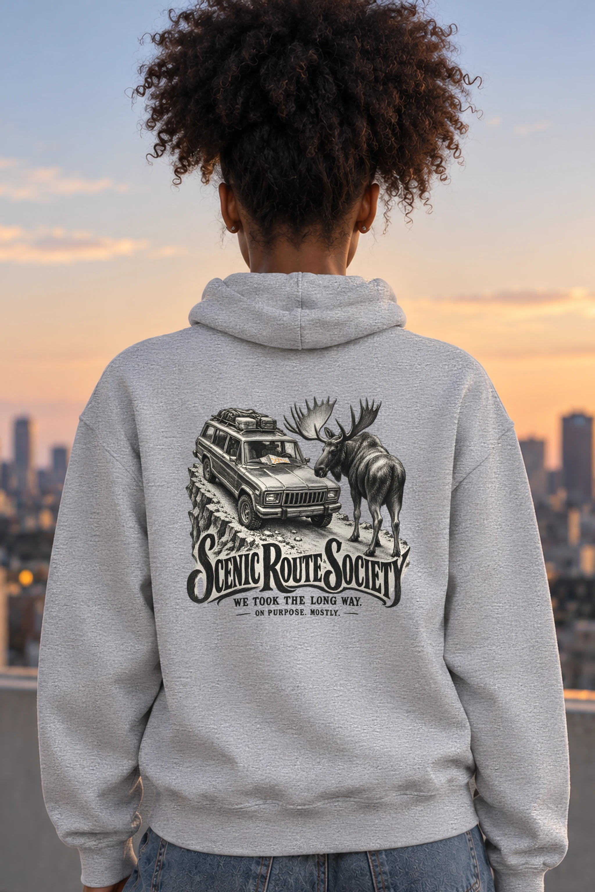"Scenic Route Society" Heavy Blend Unisex Pullover Hoodie