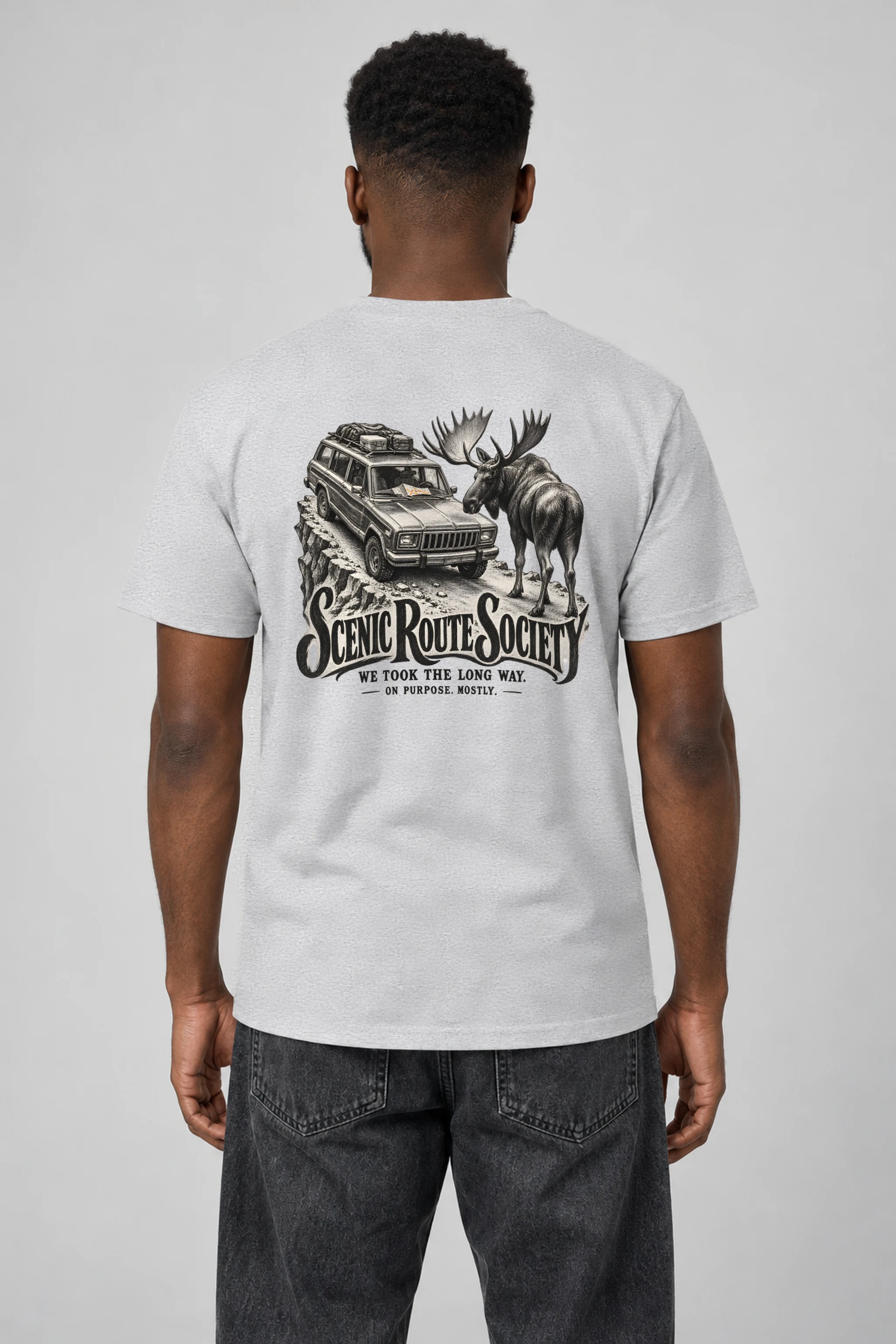 "Scenic Route Society" Heavyweight Unisex Crewneck T-shirt