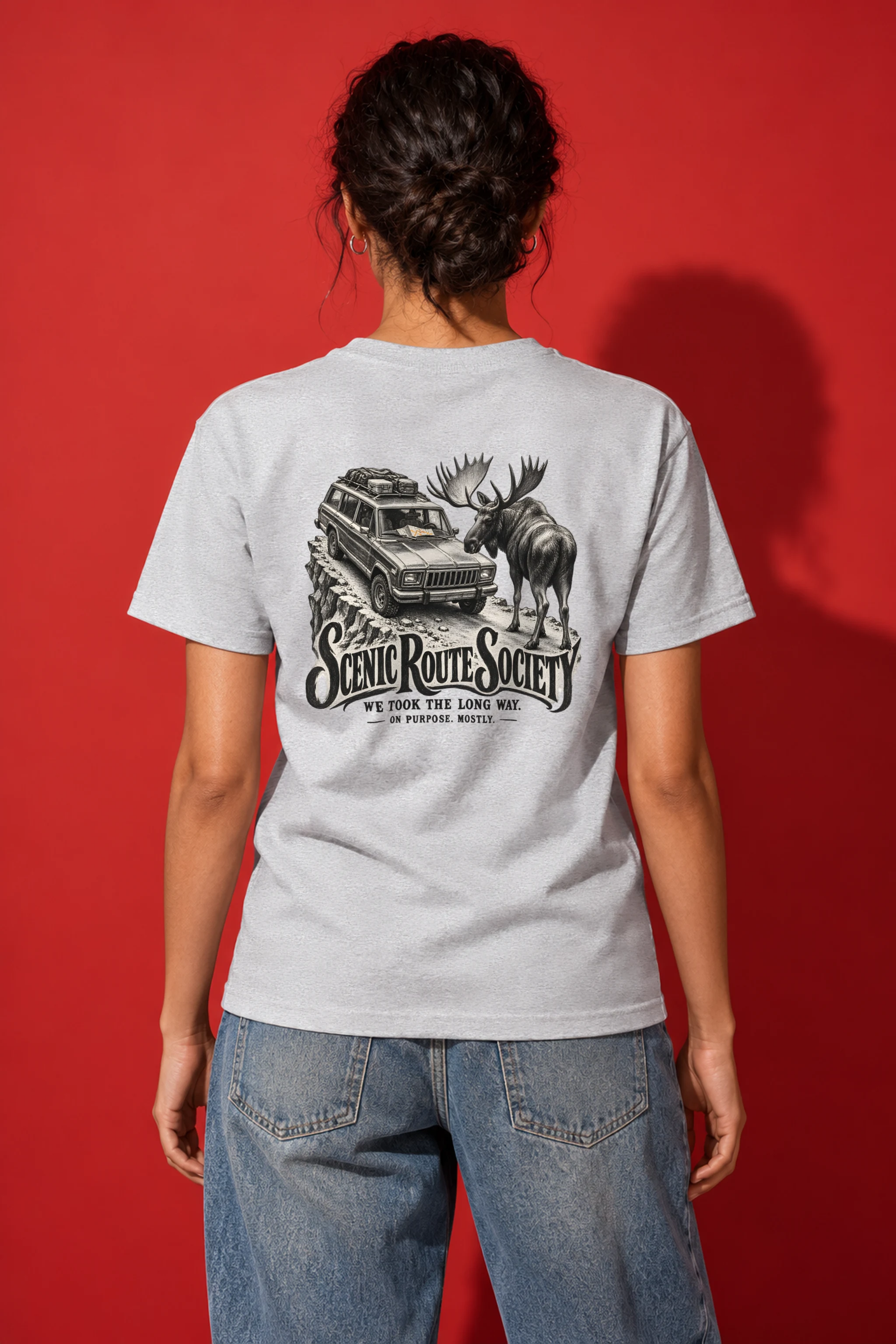 "Scenic Route Society" Heavyweight Unisex Crewneck T-shirt