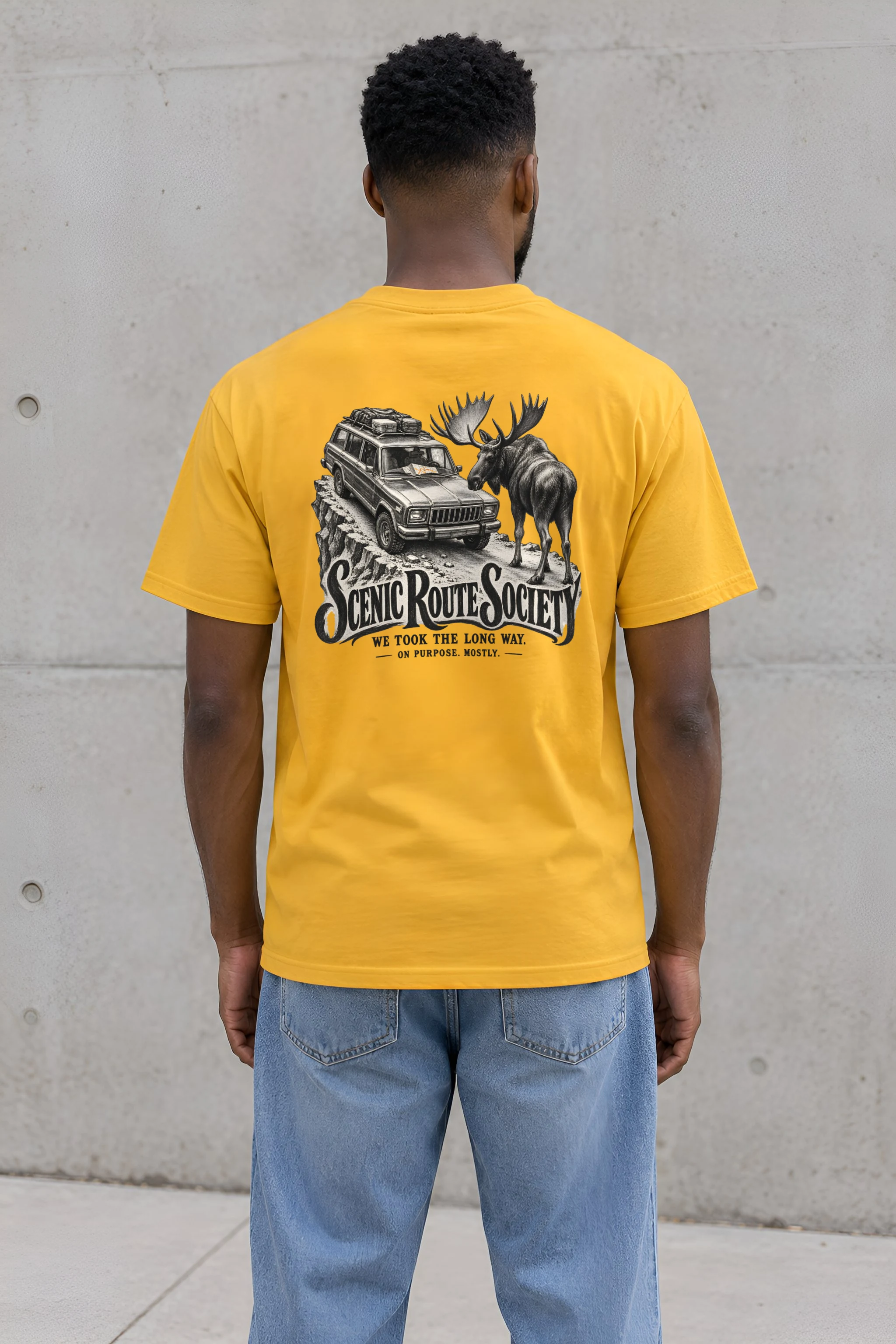 "Scenic Route Society" Heavyweight Unisex Crewneck T-shirt