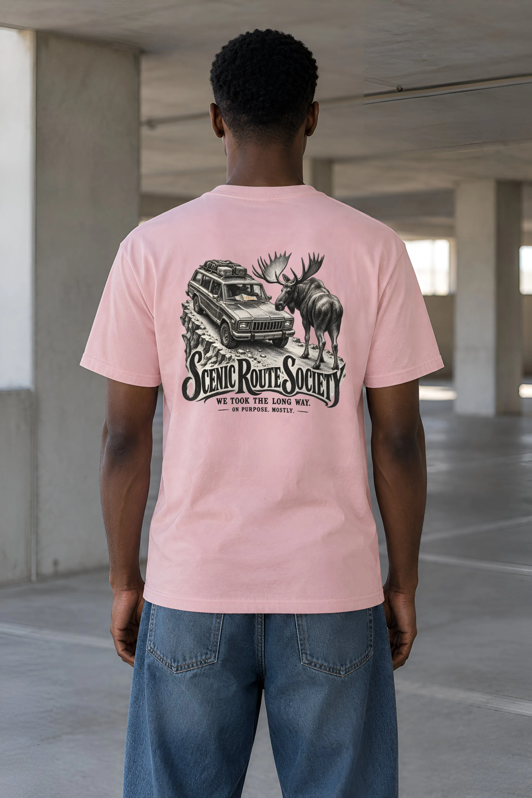 "Scenic Route Society" Heavyweight Unisex Crewneck T-shirt
