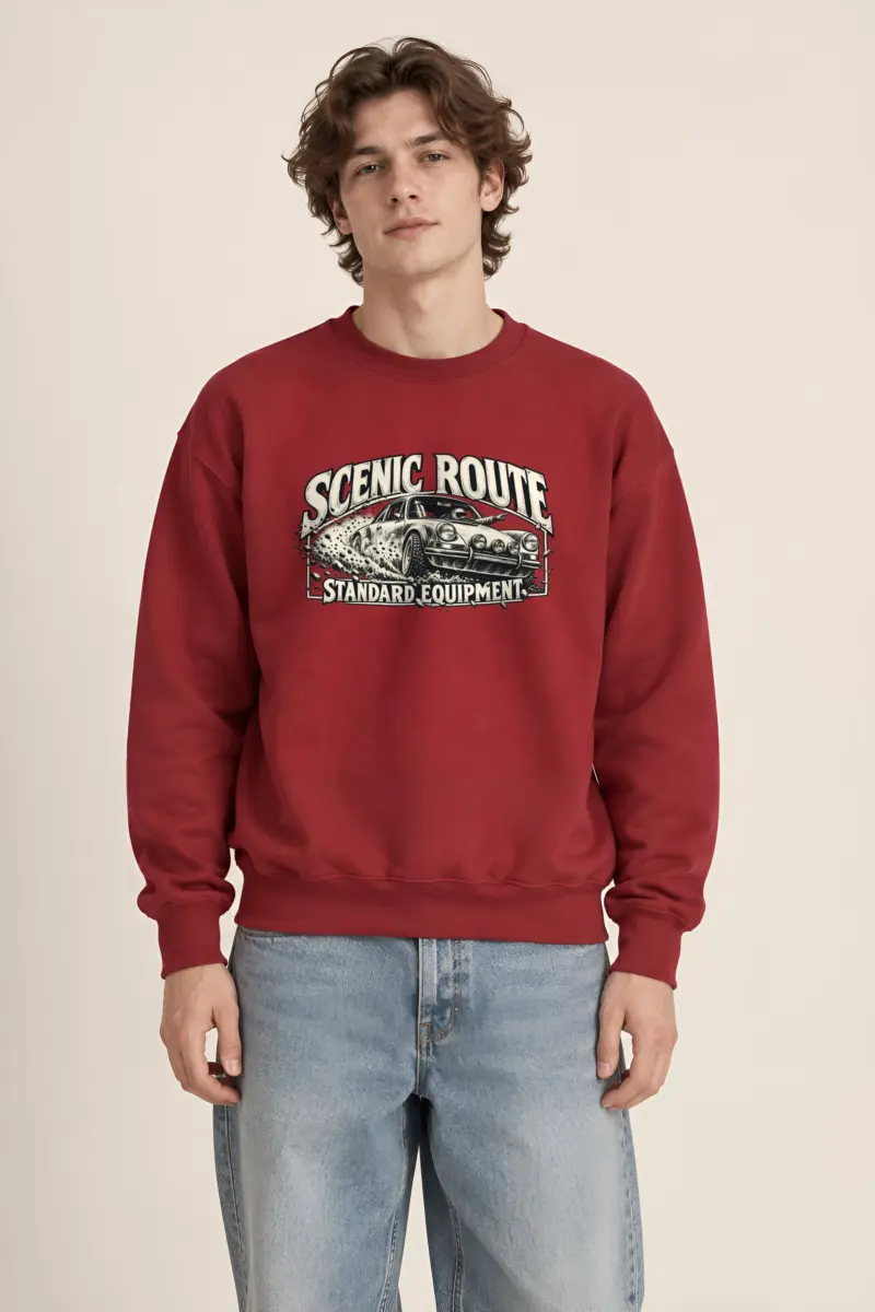 "Scenic Route Standard Equipment" Heavy Blend Unisex Crewneck Sweatshirt