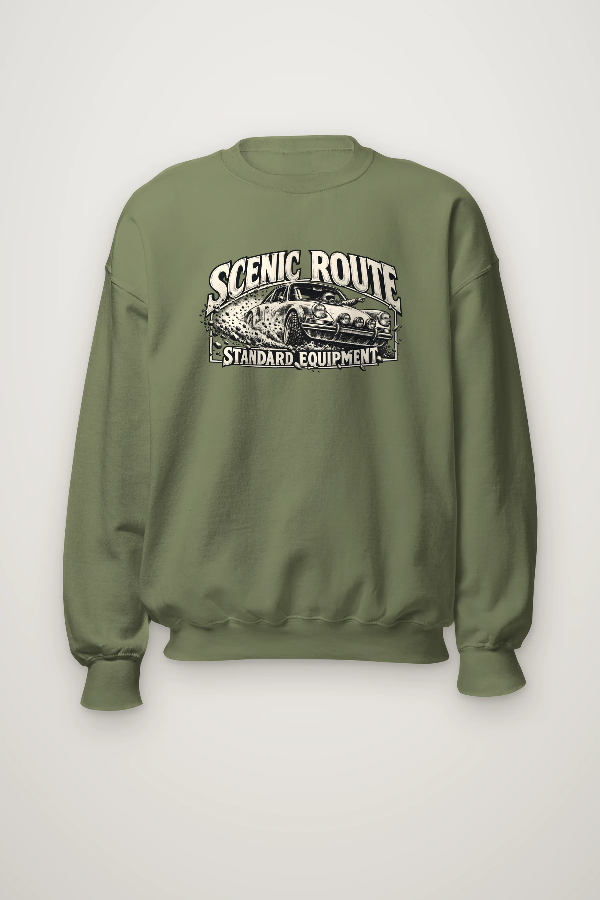 "Scenic Route Standard Equipment" Heavy Blend Unisex Crewneck Sweatshirt