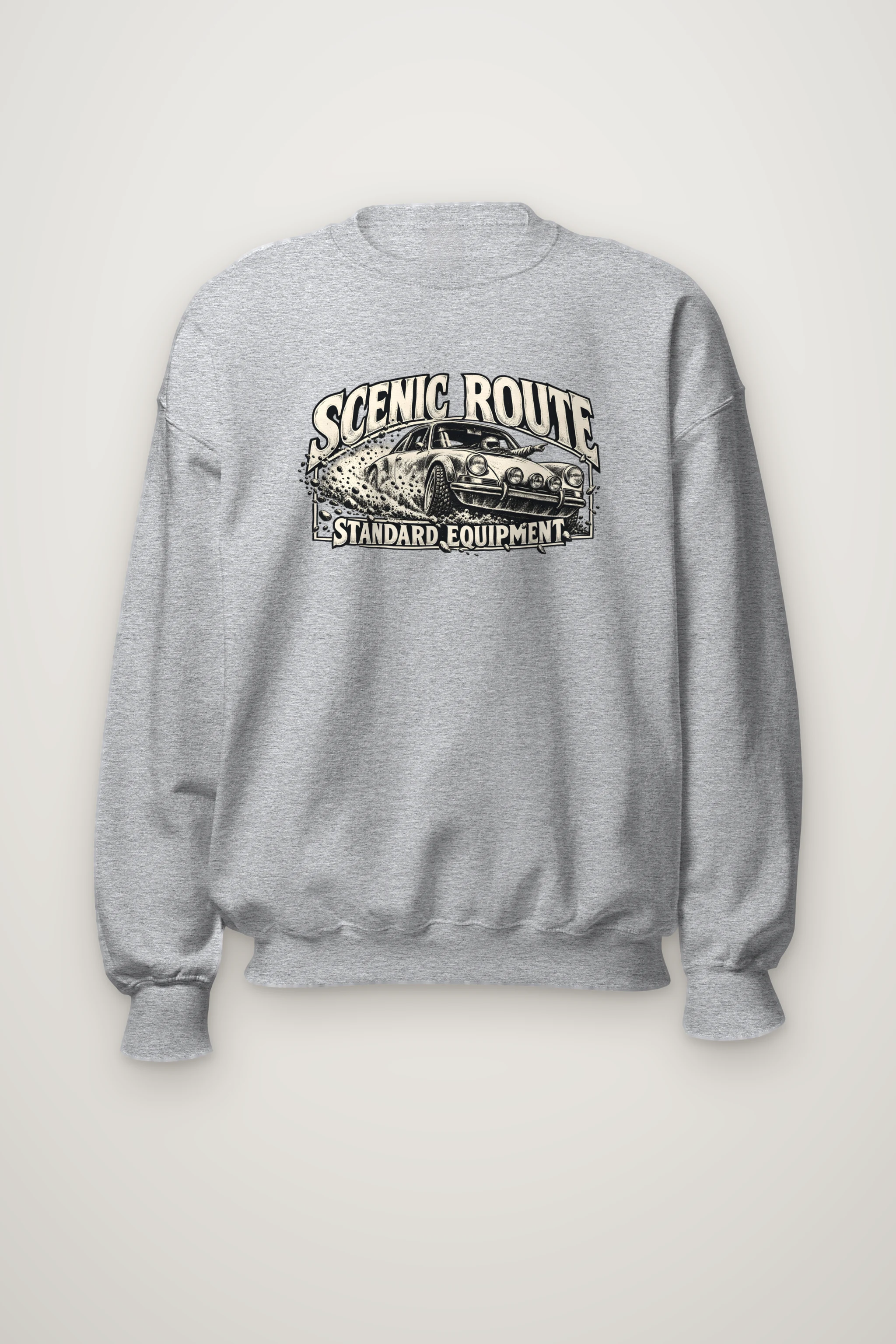 "Scenic Route Standard Equipment" Heavy Blend Unisex Crewneck Sweatshirt