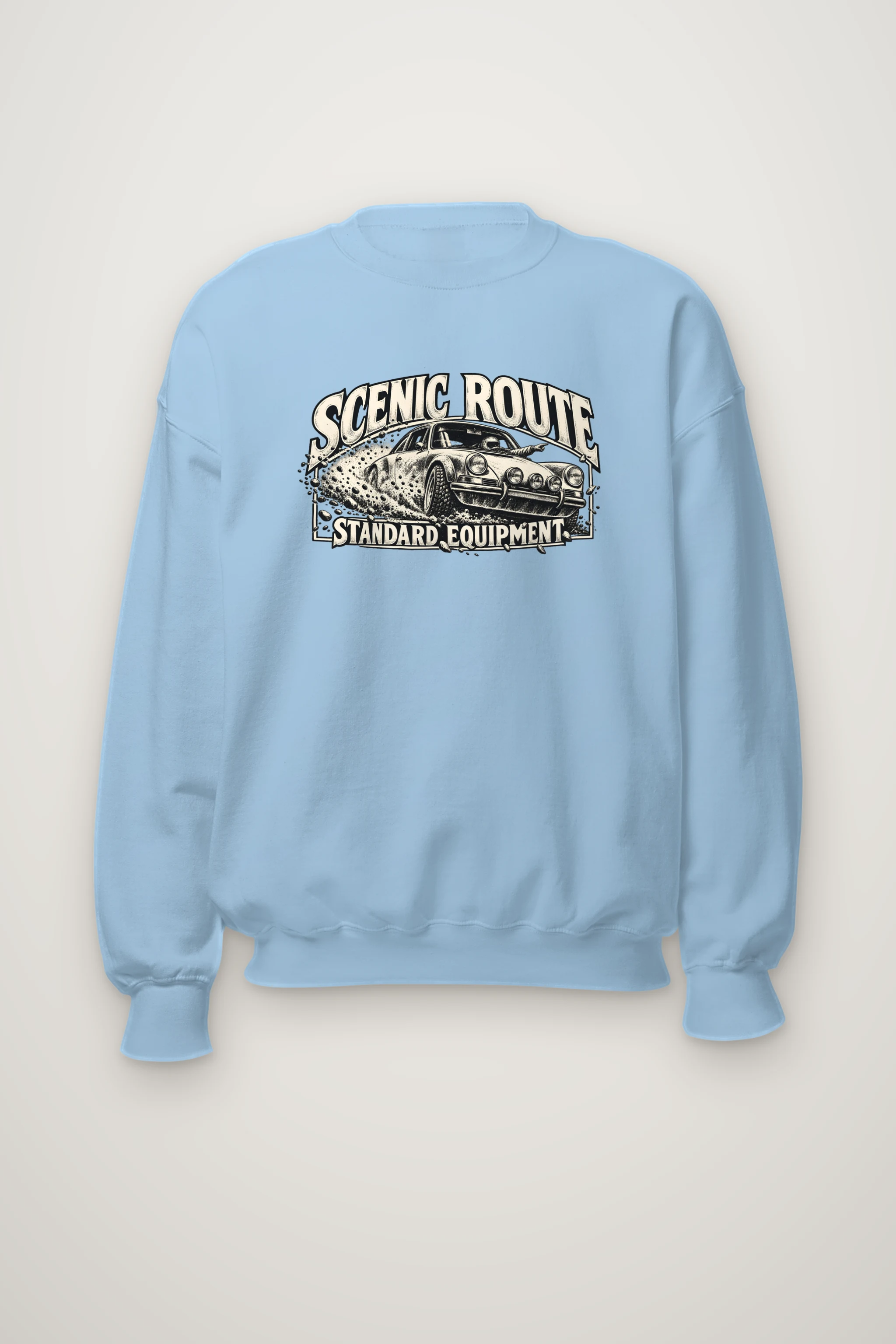 "Scenic Route Standard Equipment" Heavy Blend Unisex Crewneck Sweatshirt