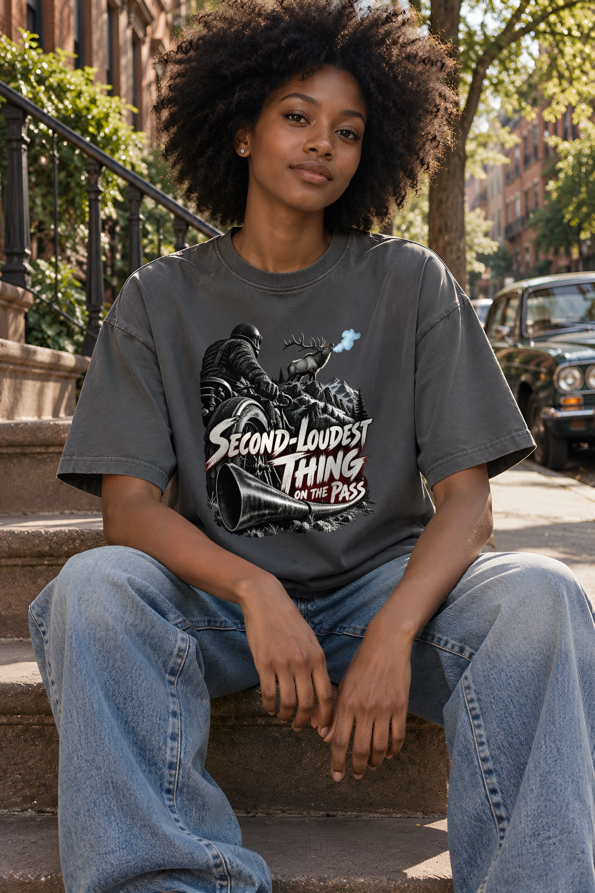 "Second-Loudest Thing on the Pass" Unisex Oversized Heavyweight Crewneck T-Shirt