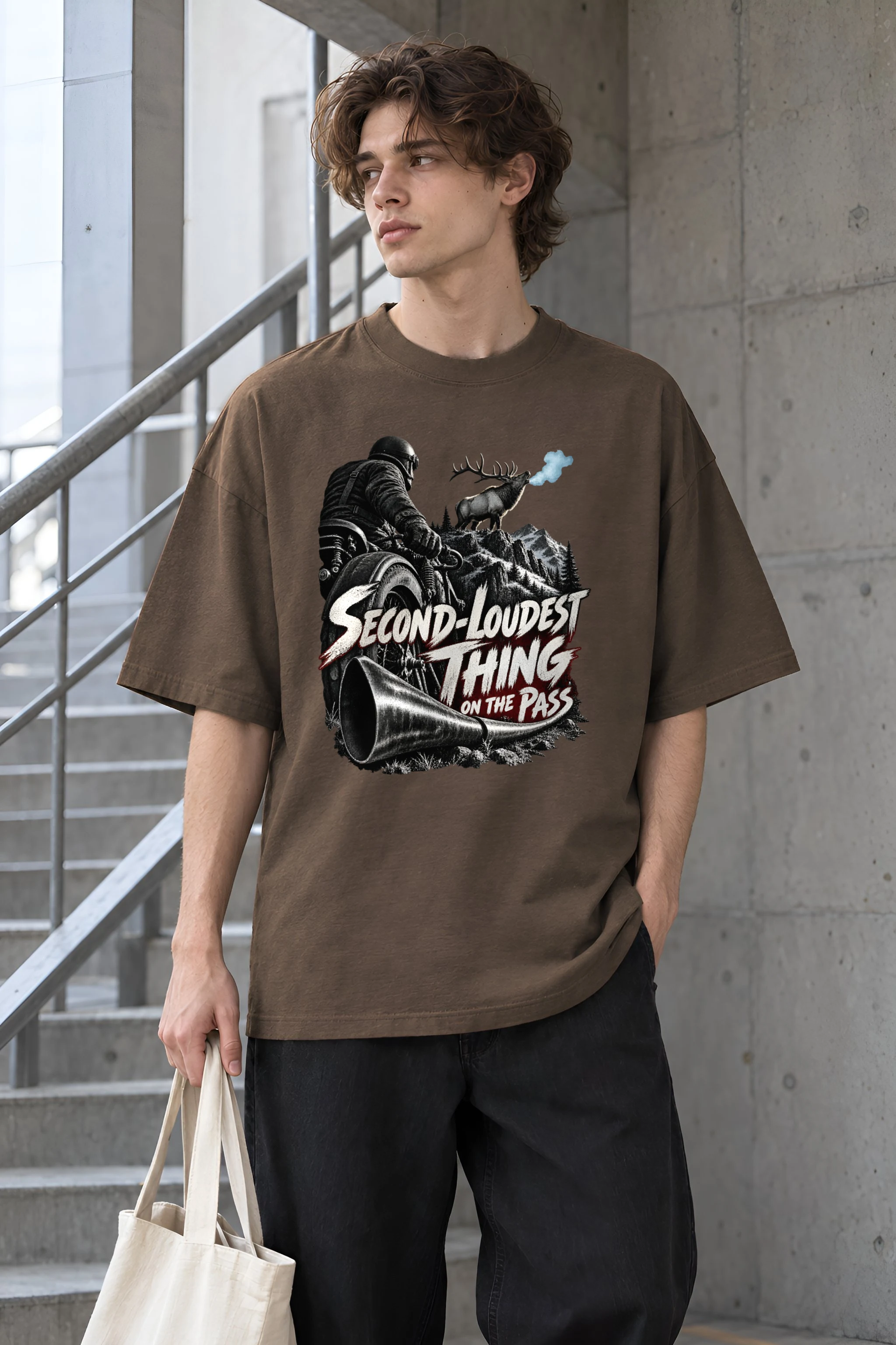 "Second-Loudest Thing on the Pass" Unisex Oversized Heavyweight Crewneck T-Shirt