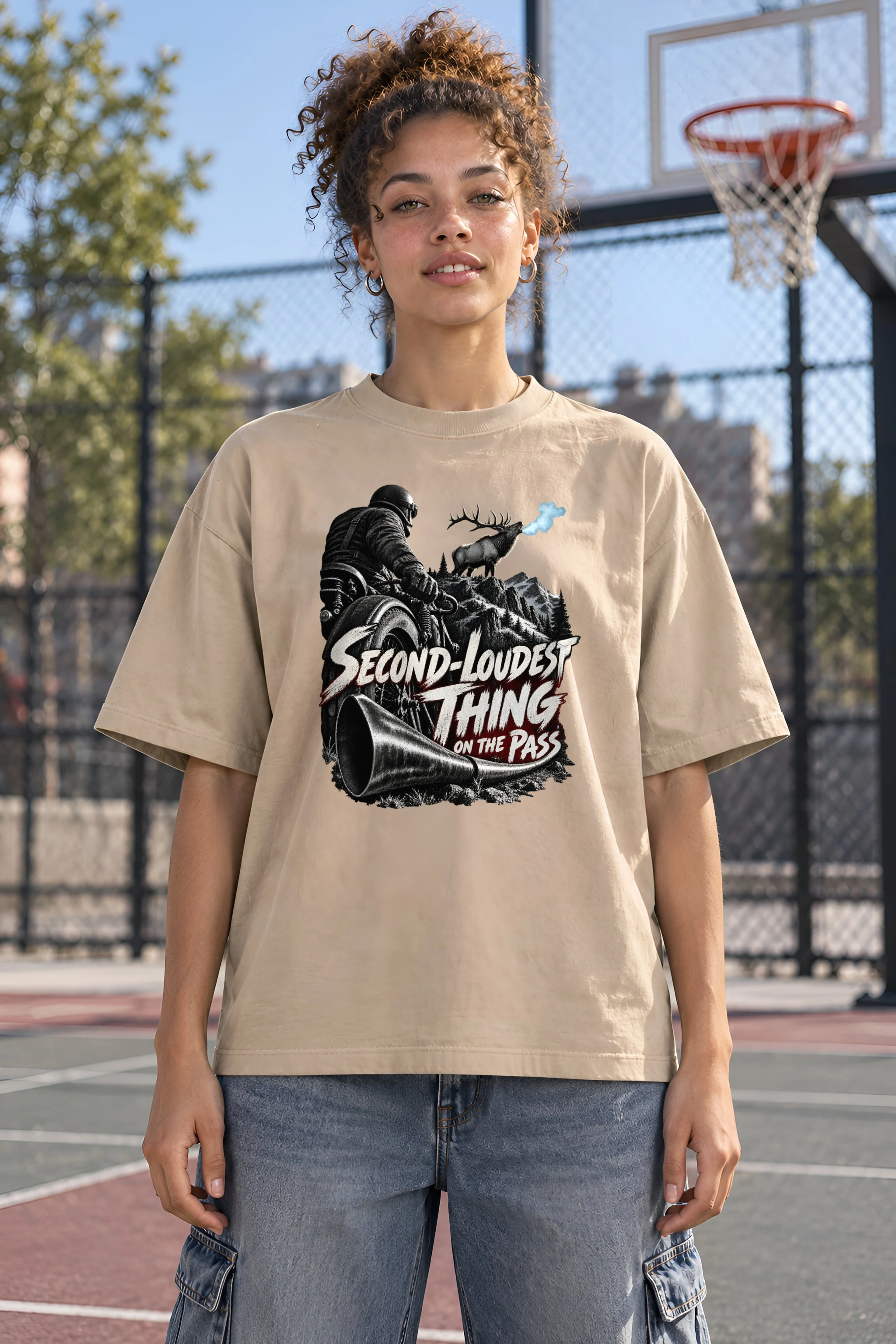 "Second-Loudest Thing on the Pass" Unisex Oversized Heavyweight Crewneck T-Shirt