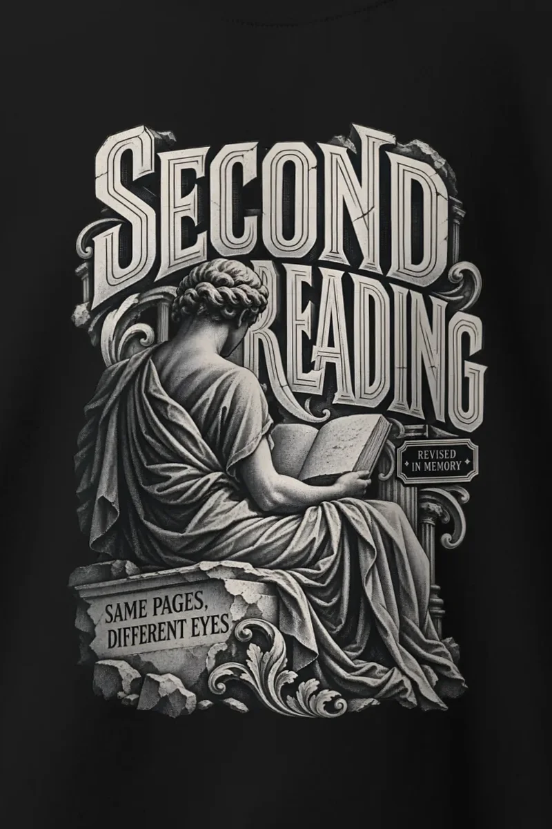 "Second Reading Revised" Heavy Blend Unisex Crewneck Sweatshirt - the graphic up close