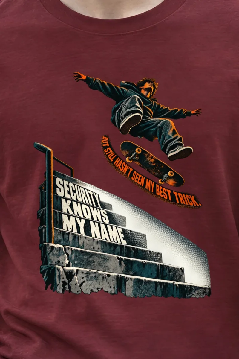 "Security Knows My Name" Unisex Longsleeve T-shirt - the graphic up close