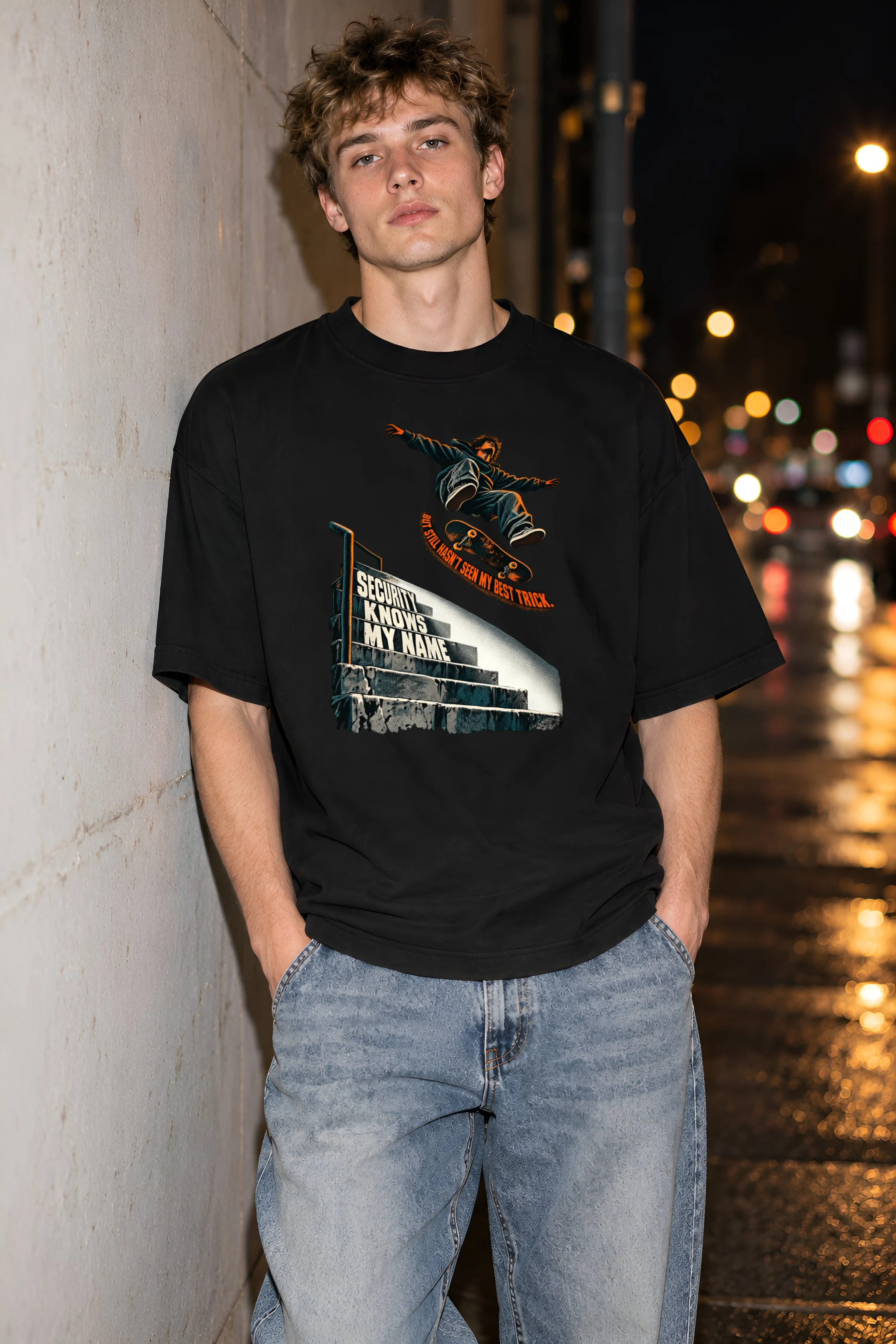"Security Knows My Name" Unisex Oversized Heavyweight Crewneck T-Shirt