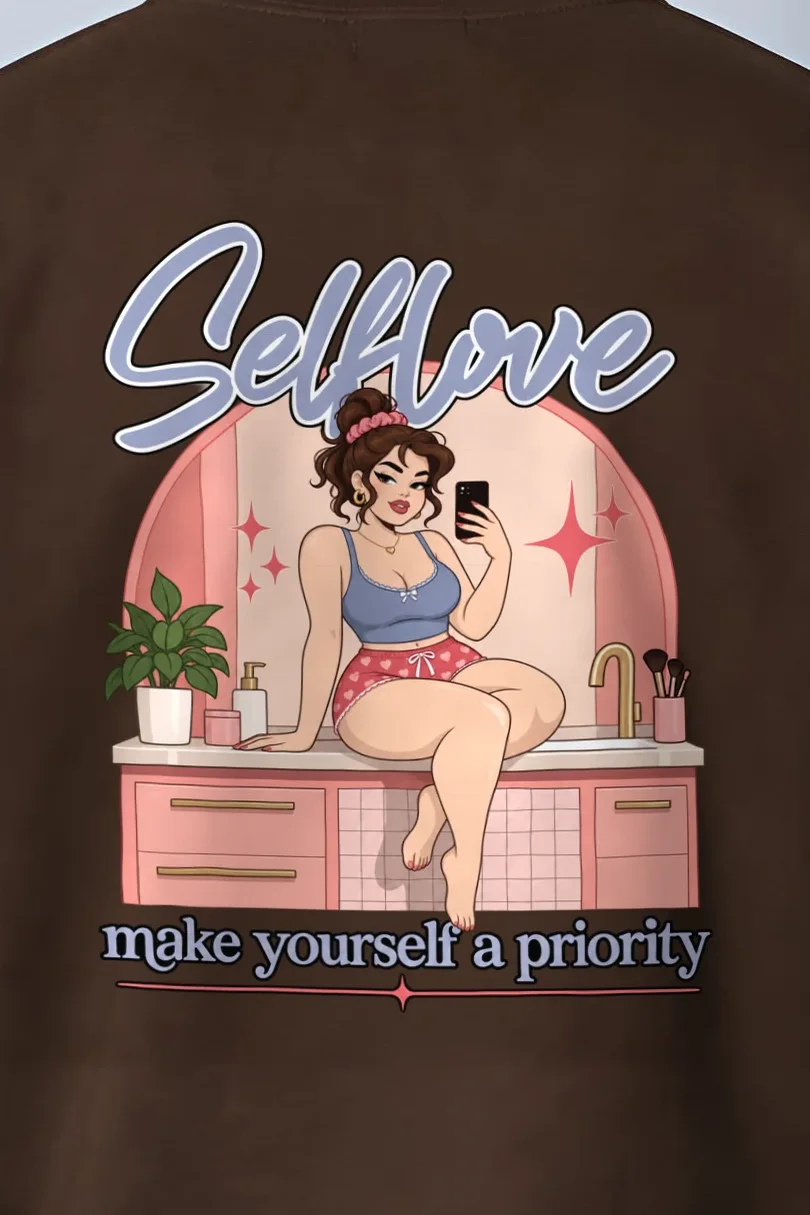"Self Love" 1 Crewneck Sweatshirt - the graphic up close