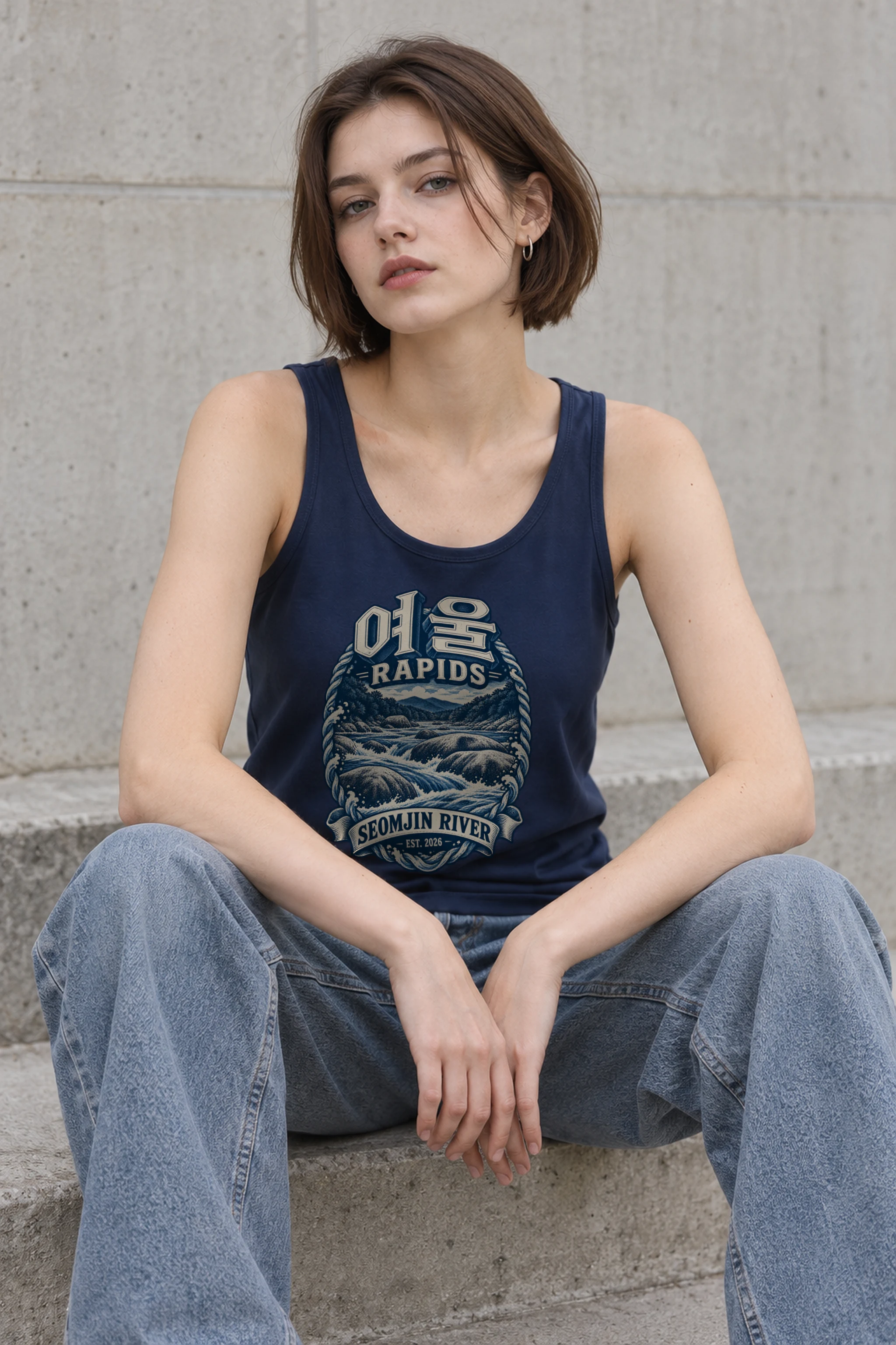 "Seomjin Rapids Crest" Unisex Jersey Tank