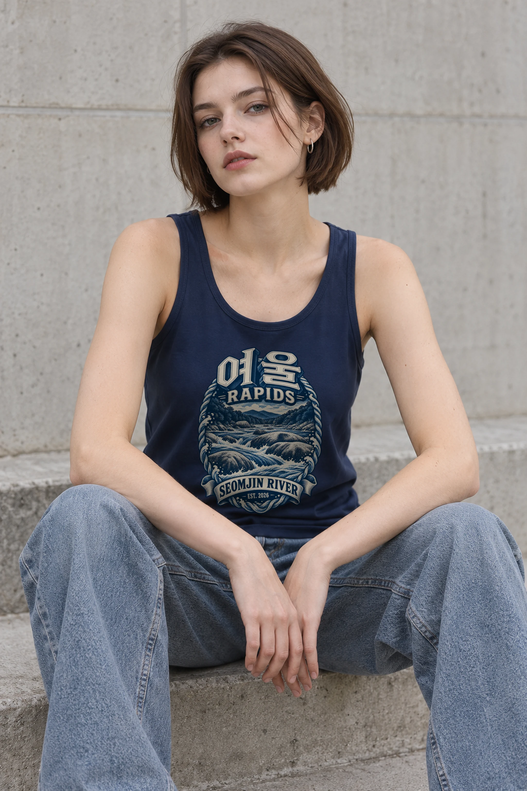 "Seomjin Rapids Crest" Unisex Jersey Tank
