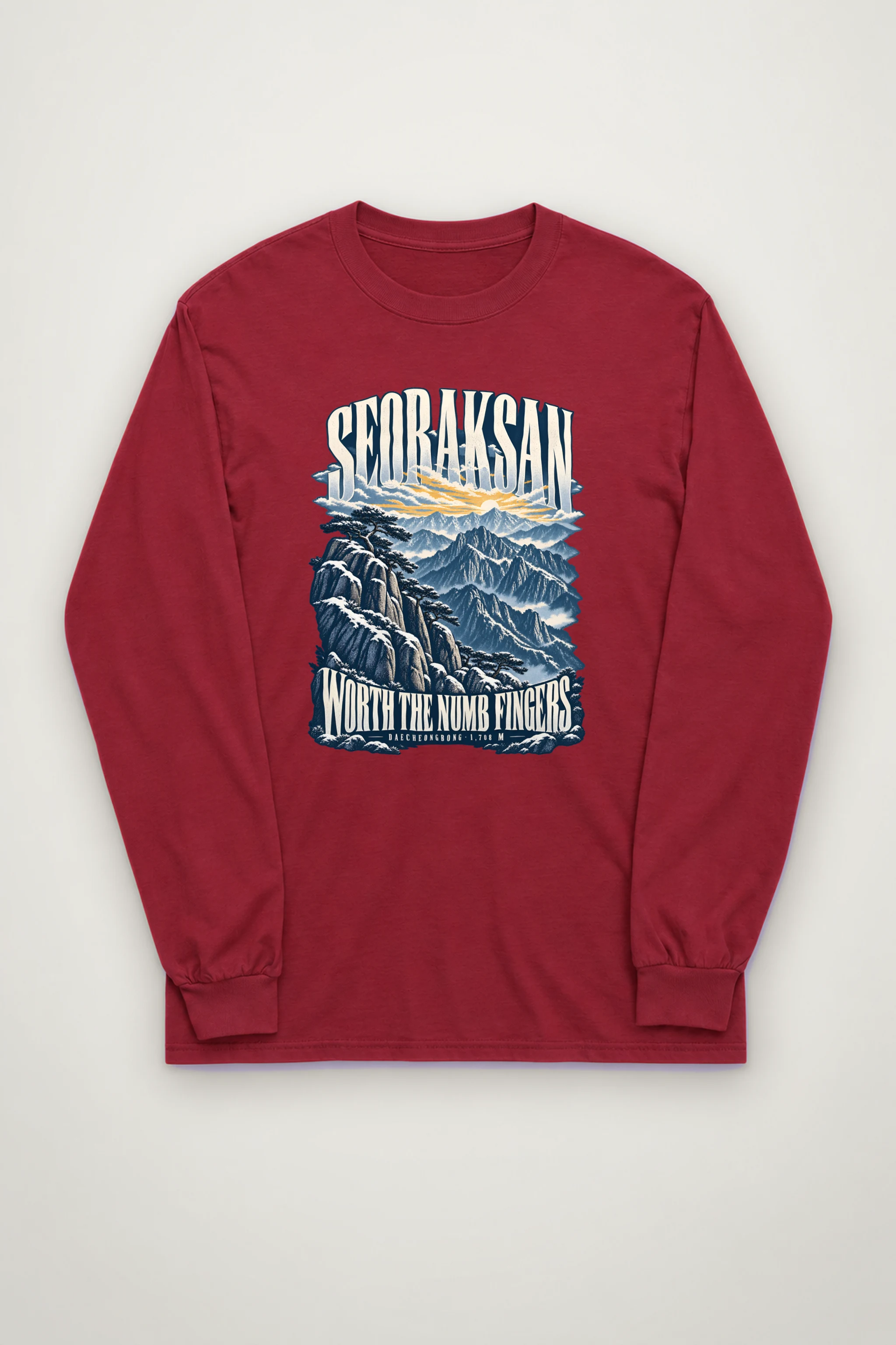 "Seoraksan Worth The Numb Fingers" Unisex Longsleeve T-shirt