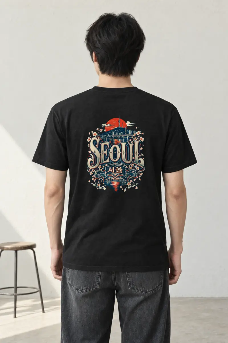 "SEOUL 서울" Heavyweight Unisex Crewneck T-shirt
