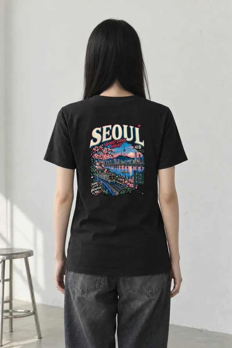 "Seoul Good Days Ahead" Heavyweight Unisex Crewneck T-shirt