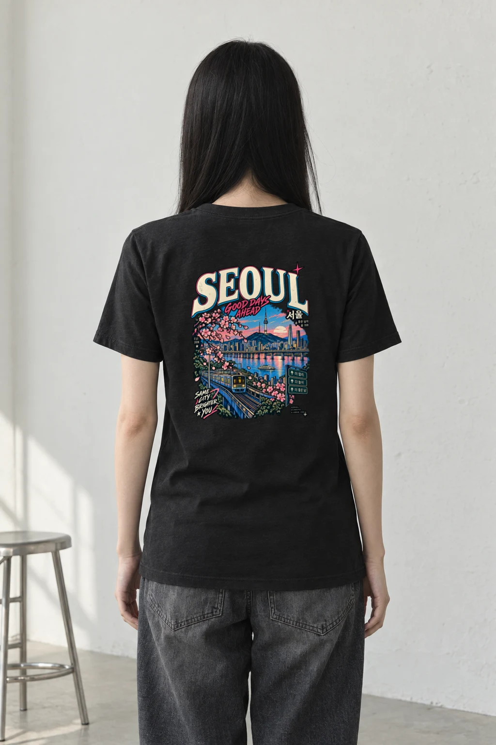 "Seoul Good Days Ahead" Heavyweight Unisex Crewneck T-shirt
