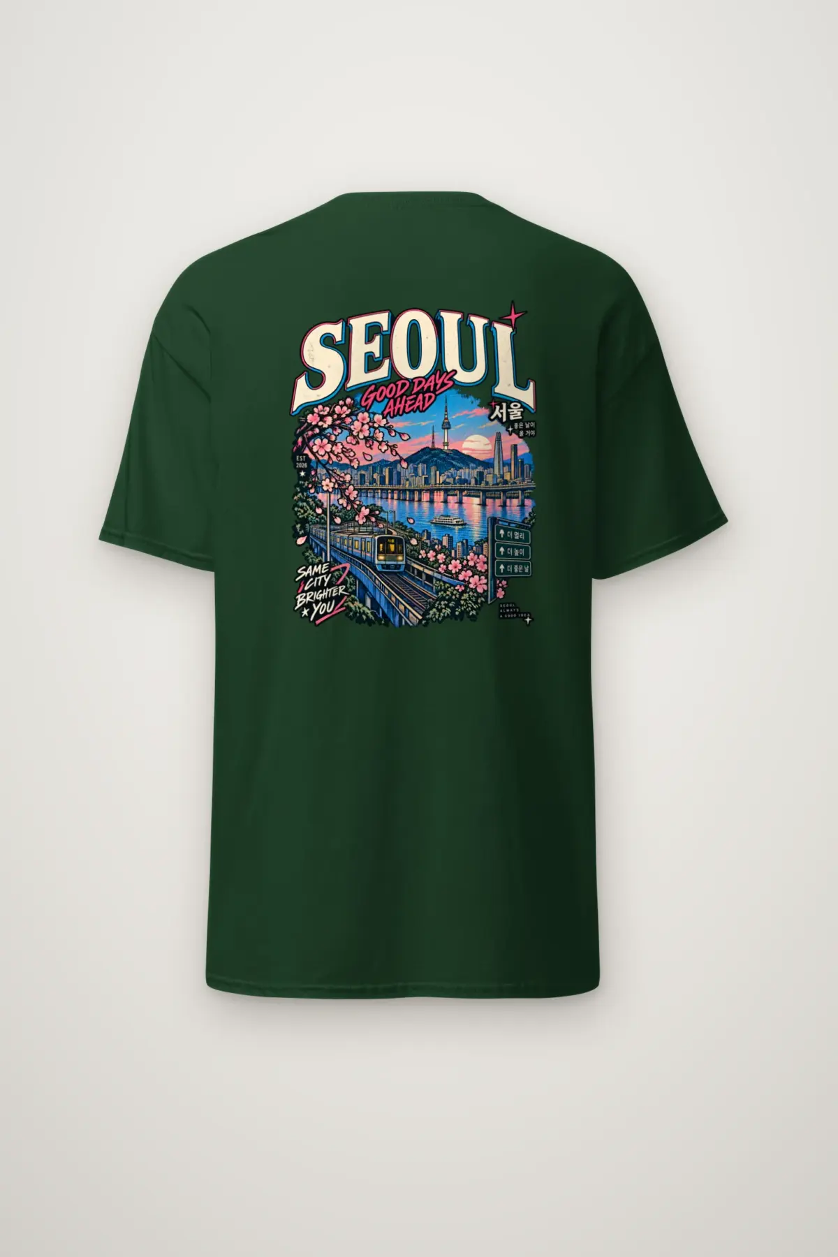 "Seoul Good Days Ahead" Heavyweight Unisex Crewneck T-shirt