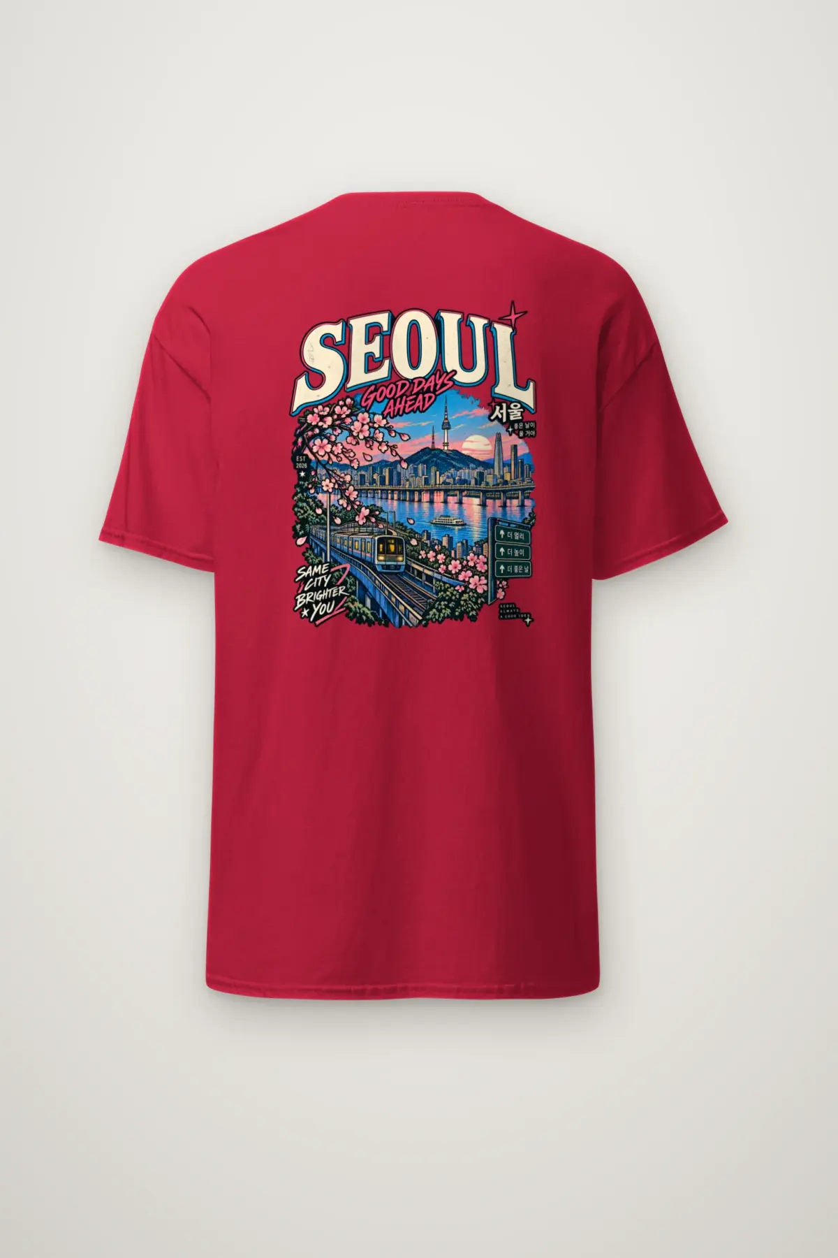 "Seoul Good Days Ahead" Heavyweight Unisex Crewneck T-shirt