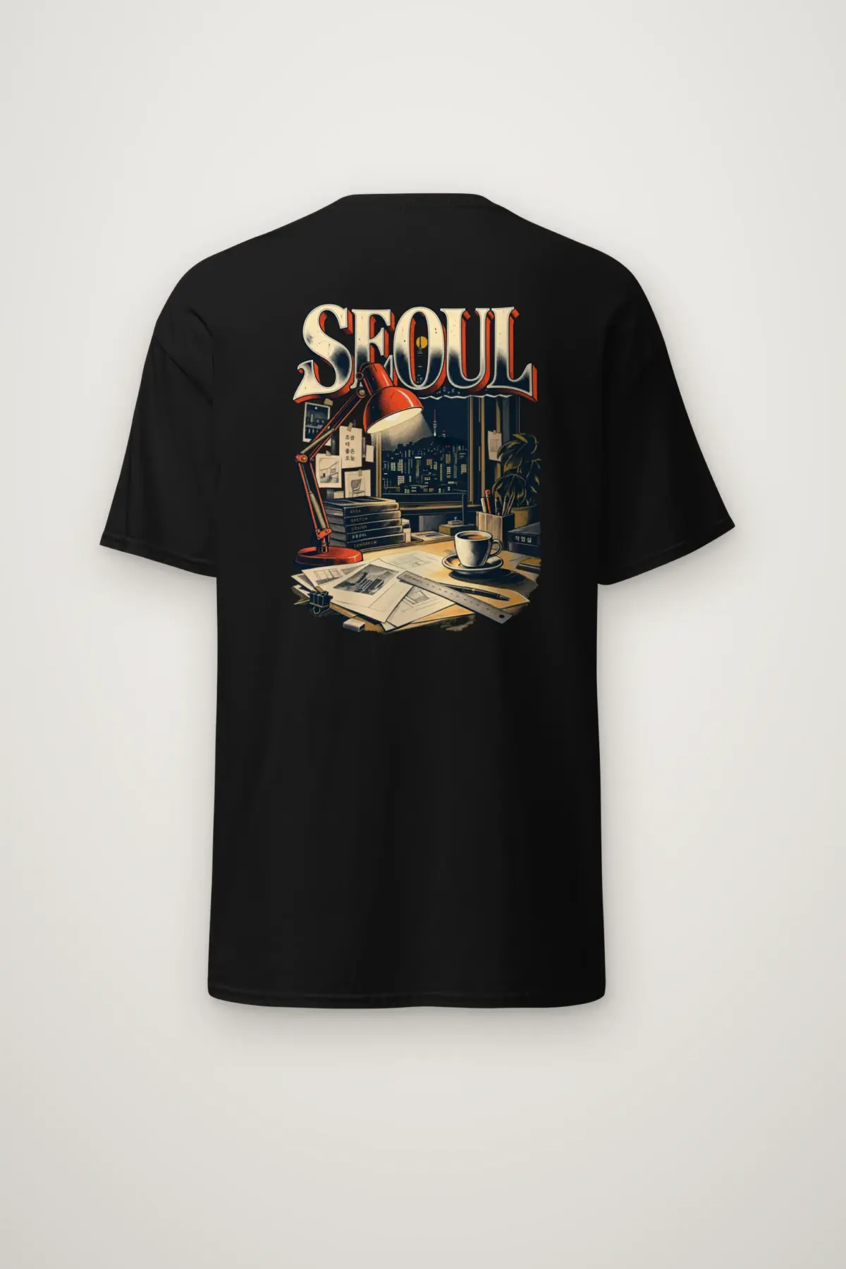 "Seoul Idea Sketch" Heavyweight Unisex Crewneck T-shirt