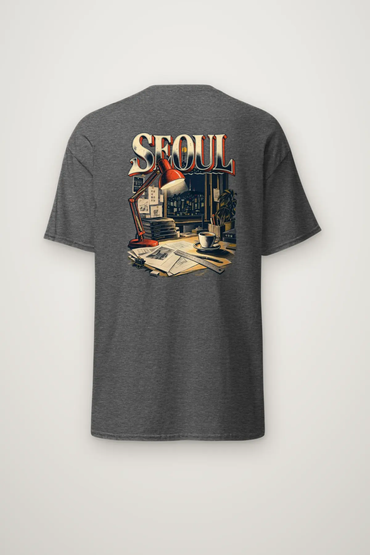 "Seoul Idea Sketch" Heavyweight Unisex Crewneck T-shirt