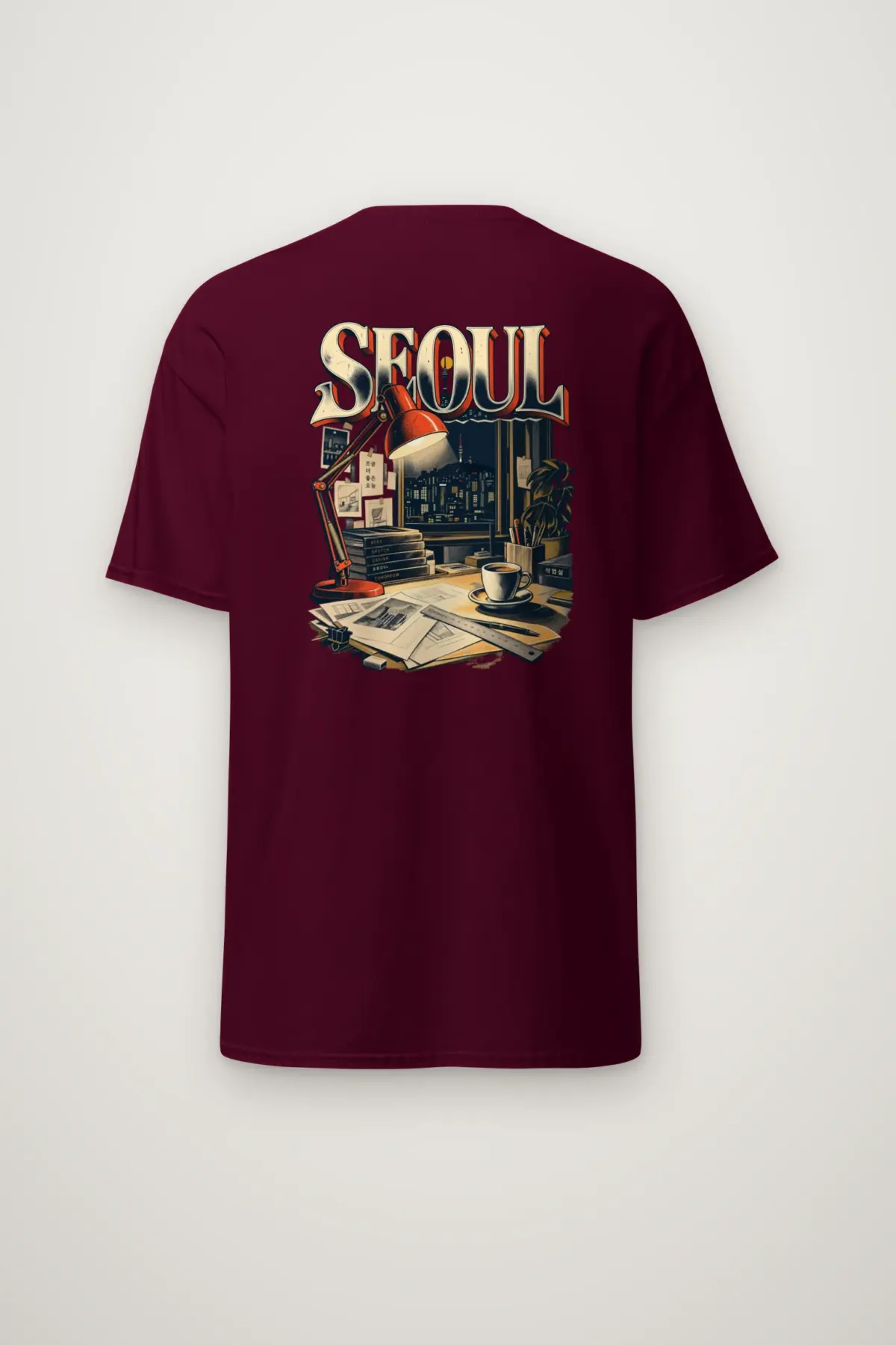 "Seoul Idea Sketch" Heavyweight Unisex Crewneck T-shirt